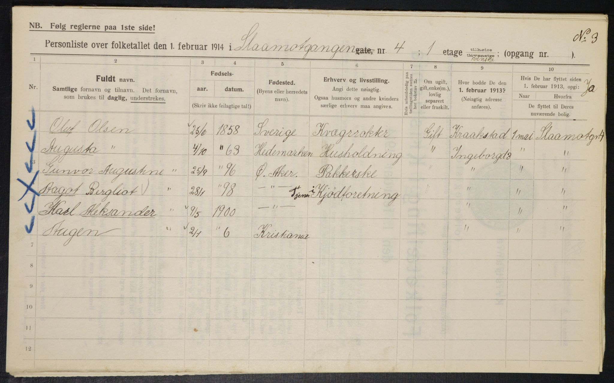 OBA, Municipal Census 1914 for Kristiania, 1914, p. 96783