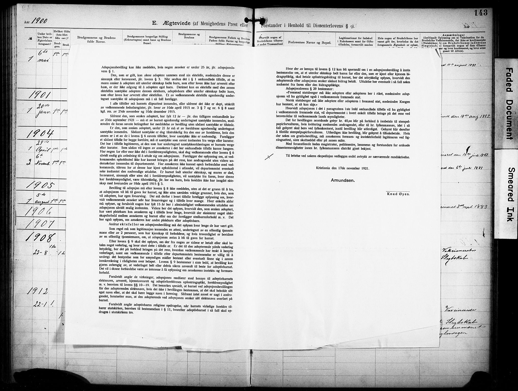 Den katolsk-apostoliske menighet i Larvik, SAKO/P-953/F/Fa/L0001: Dissenter register no. 1, 1892-1933, p. 143