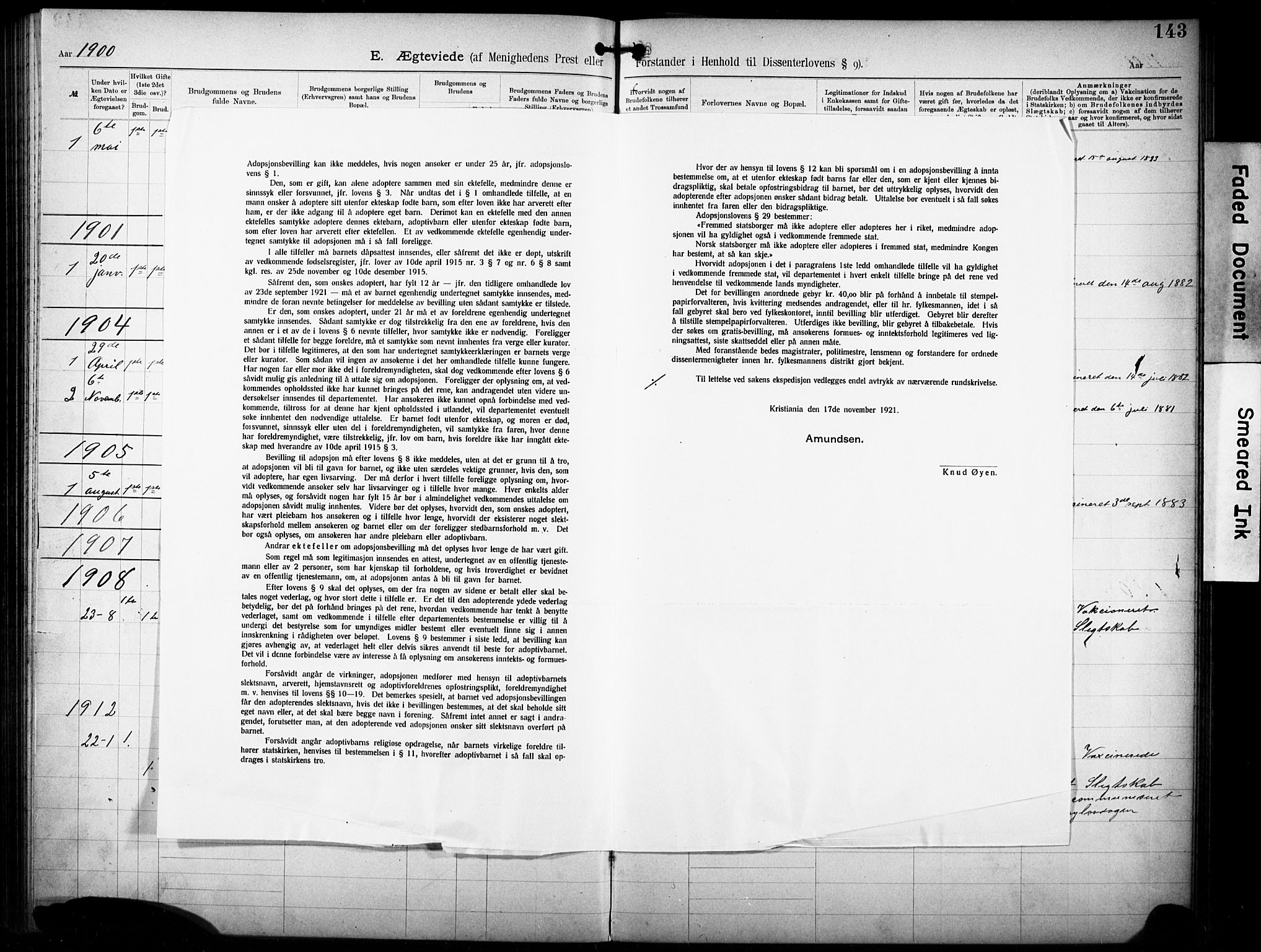 Den katolsk-apostoliske menighet i Larvik, AV/SAKO-P-953/F/Fa/L0001: Dissenter register no. 1, 1892-1933, p. 143