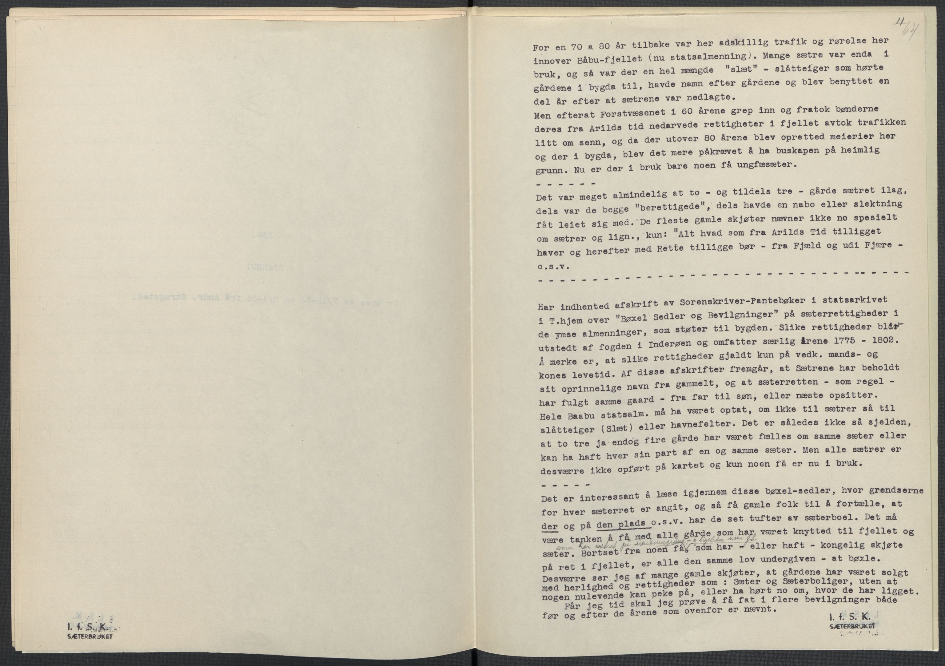 Instituttet for sammenlignende kulturforskning, AV/RA-PA-0424/F/Fc/L0015/0002: Eske B15: / Nord-Trøndelag (perm XLIII), 1933-1938, p. 64