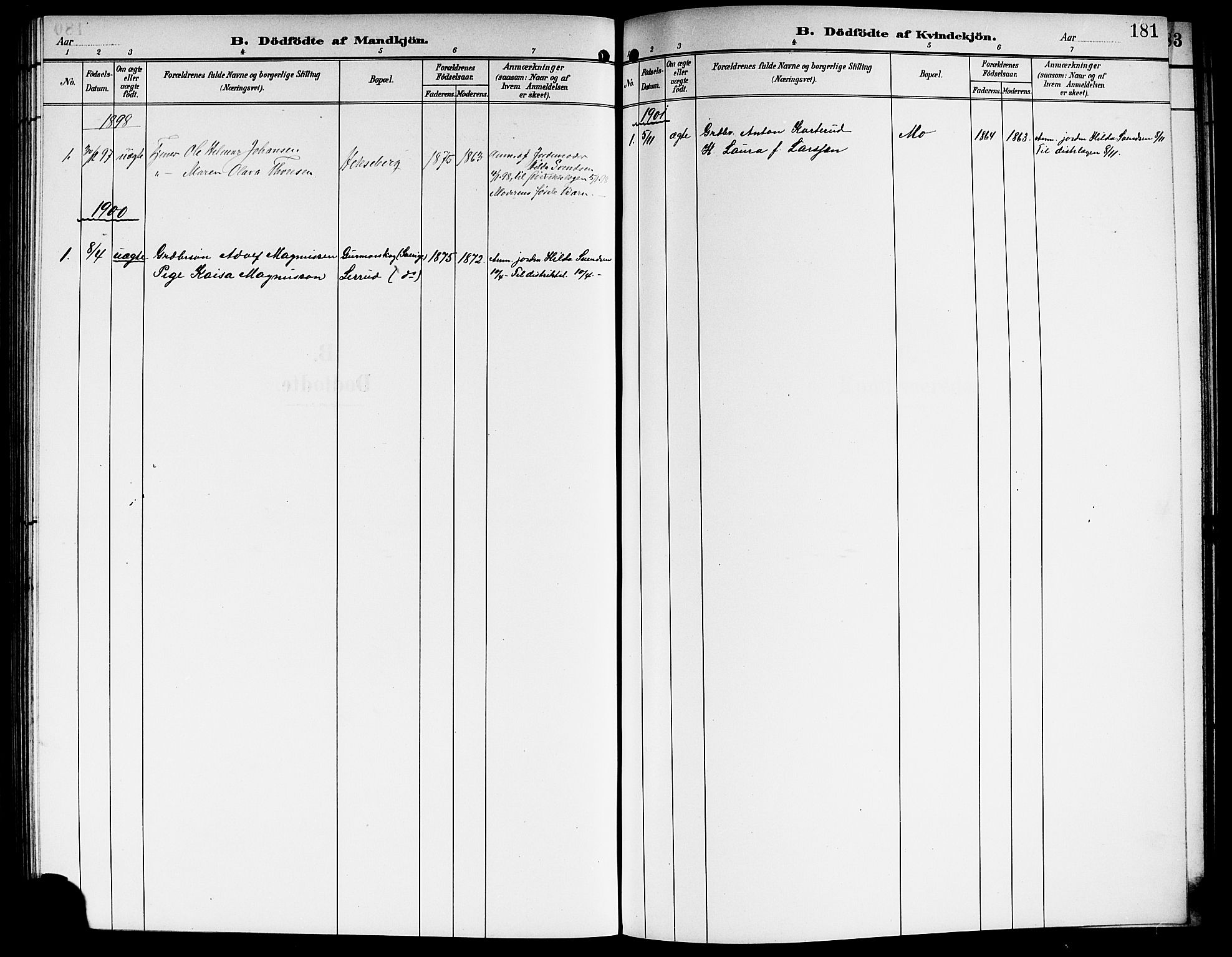 Sørum prestekontor Kirkebøker, AV/SAO-A-10303/G/Ga/L0006: Parish register (copy) no. I 6, 1894-1906, p. 181