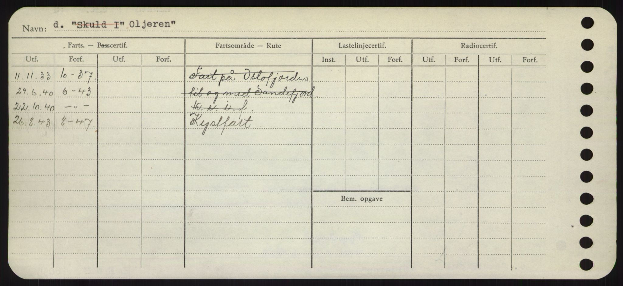 Sjøfartsdirektoratet med forløpere, Skipsmålingen, RA/S-1627/H/Hd/L0028: Fartøy, O, p. 234