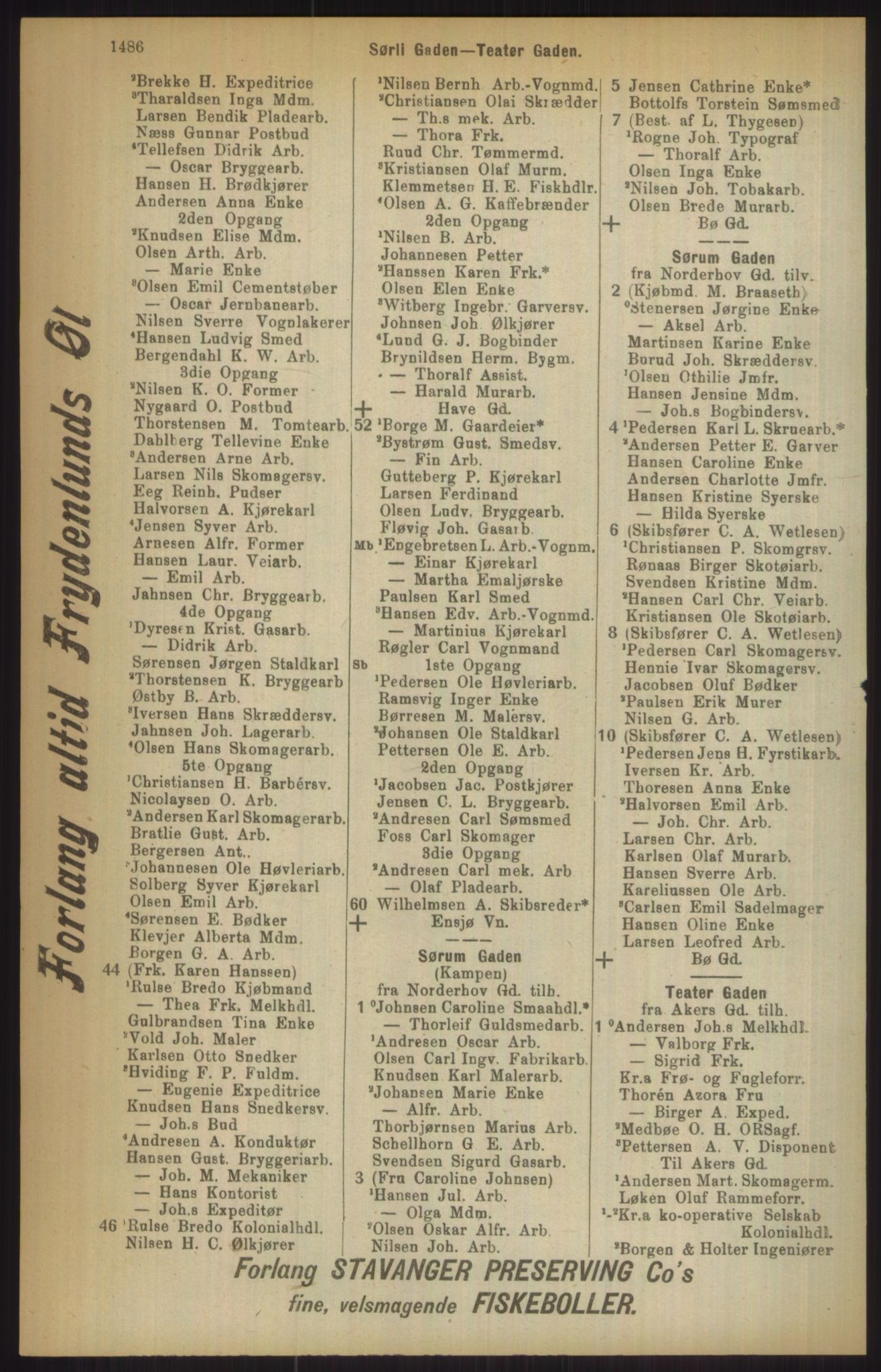 Kristiania/Oslo adressebok, PUBL/-, 1911, p. 1486