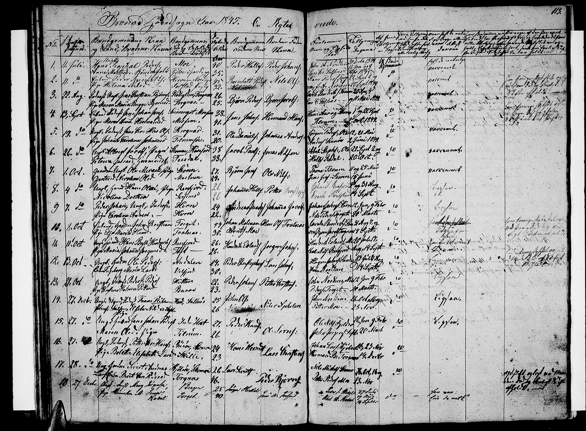 Ministerialprotokoller, klokkerbøker og fødselsregistre - Nordland, SAT/A-1459/813/L0211: Parish register (copy) no. 813C03, 1842-1863, p. 113