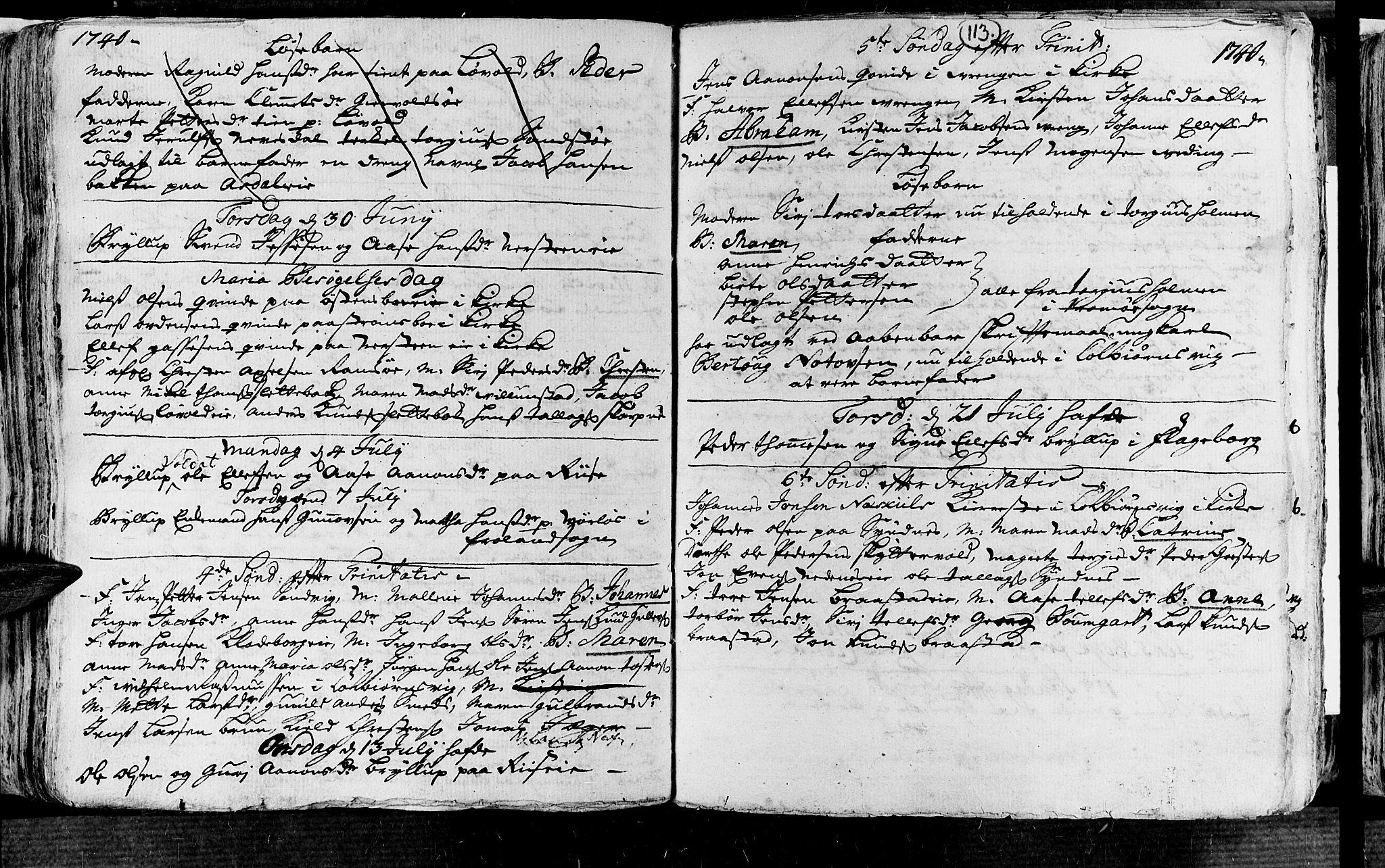 Øyestad sokneprestkontor, AV/SAK-1111-0049/F/Fa/L0004: Parish register (official) no. A 4, 1730-1750, p. 113