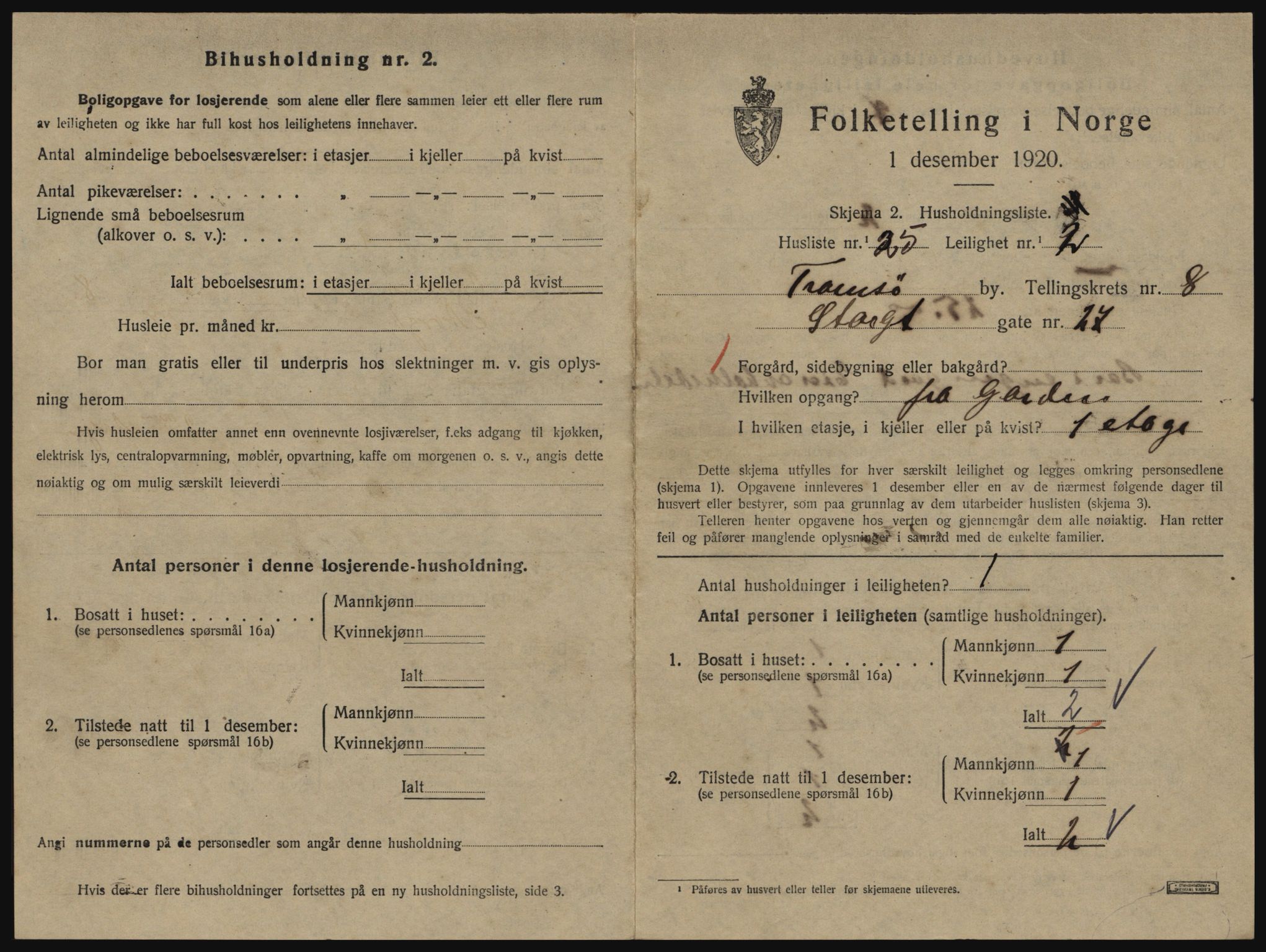 SATØ, 1920 census for Tromsø, 1920, p. 4541