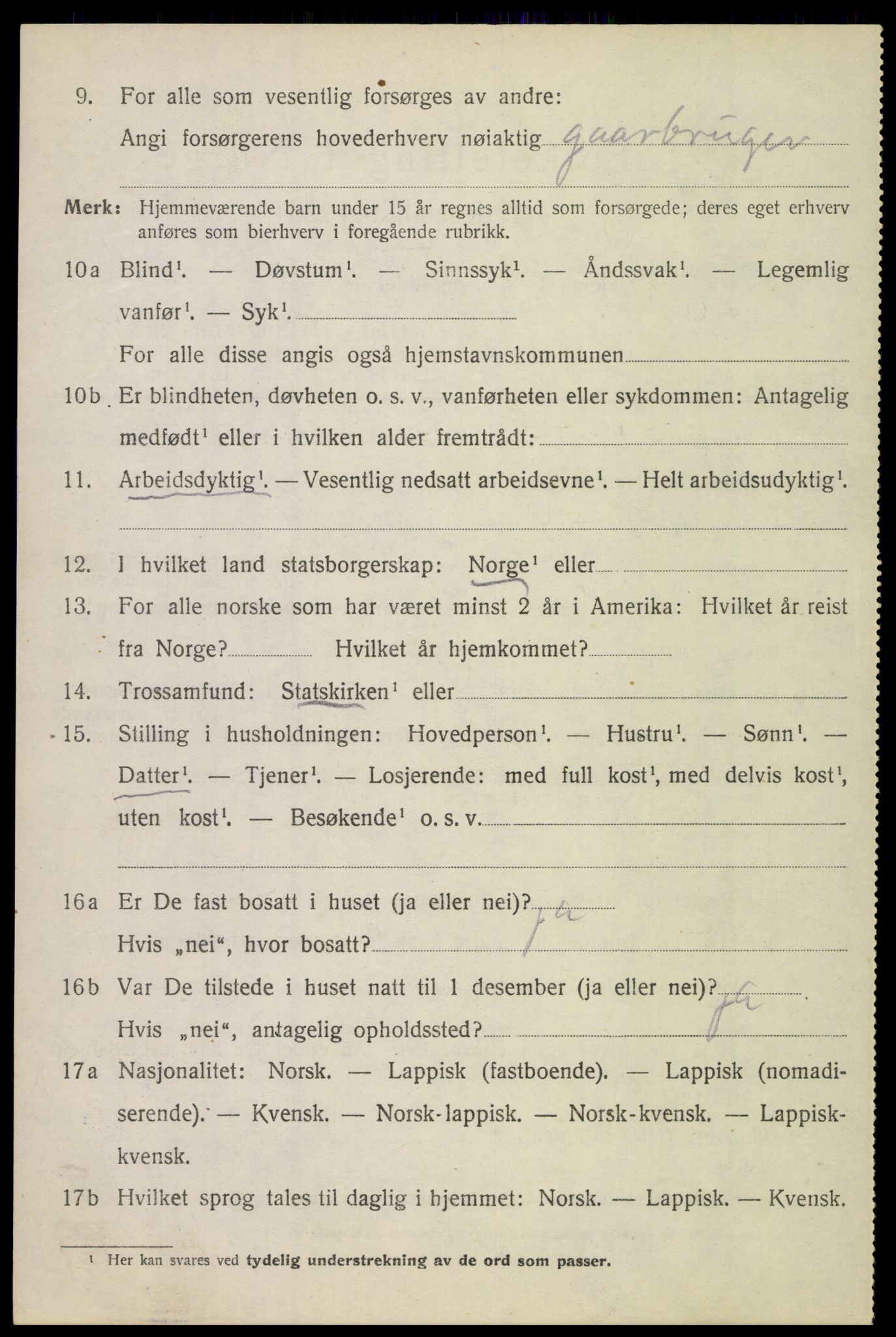 SAT, 1920 census for Skjerstad, 1920, p. 2162