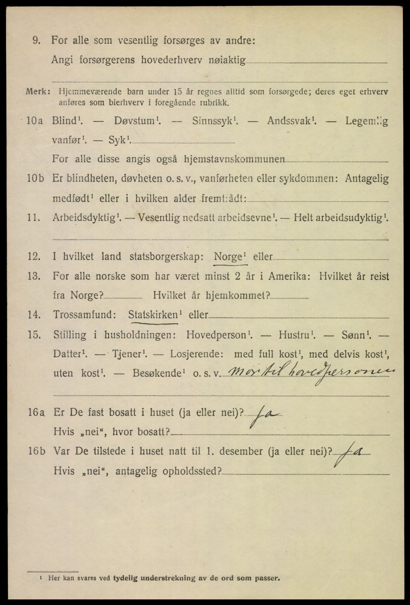 SAK, 1920 census for Høvåg, 1920, p. 1489