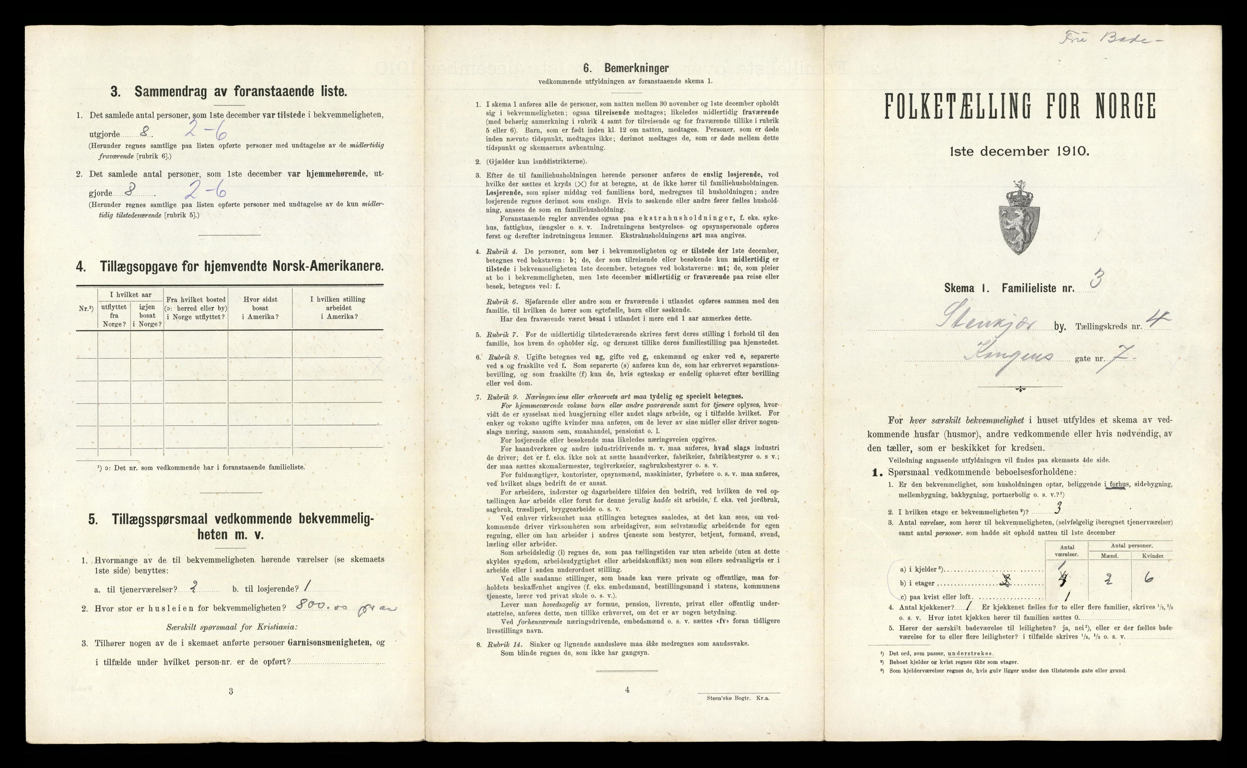 RA, 1910 census for Steinkjer, 1910, p. 1000