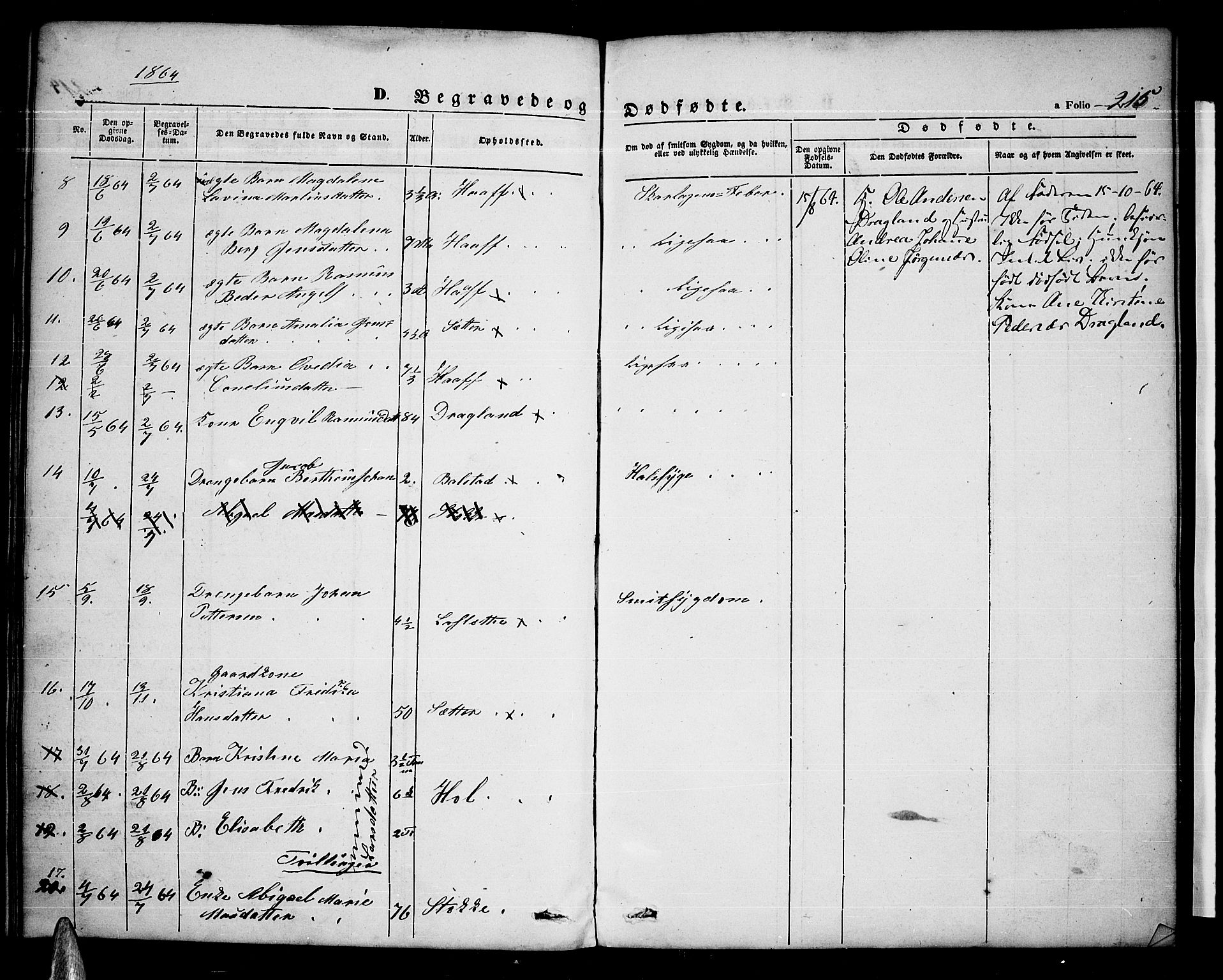 Ministerialprotokoller, klokkerbøker og fødselsregistre - Nordland, AV/SAT-A-1459/865/L0929: Parish register (copy) no. 865C01, 1840-1866, p. 215