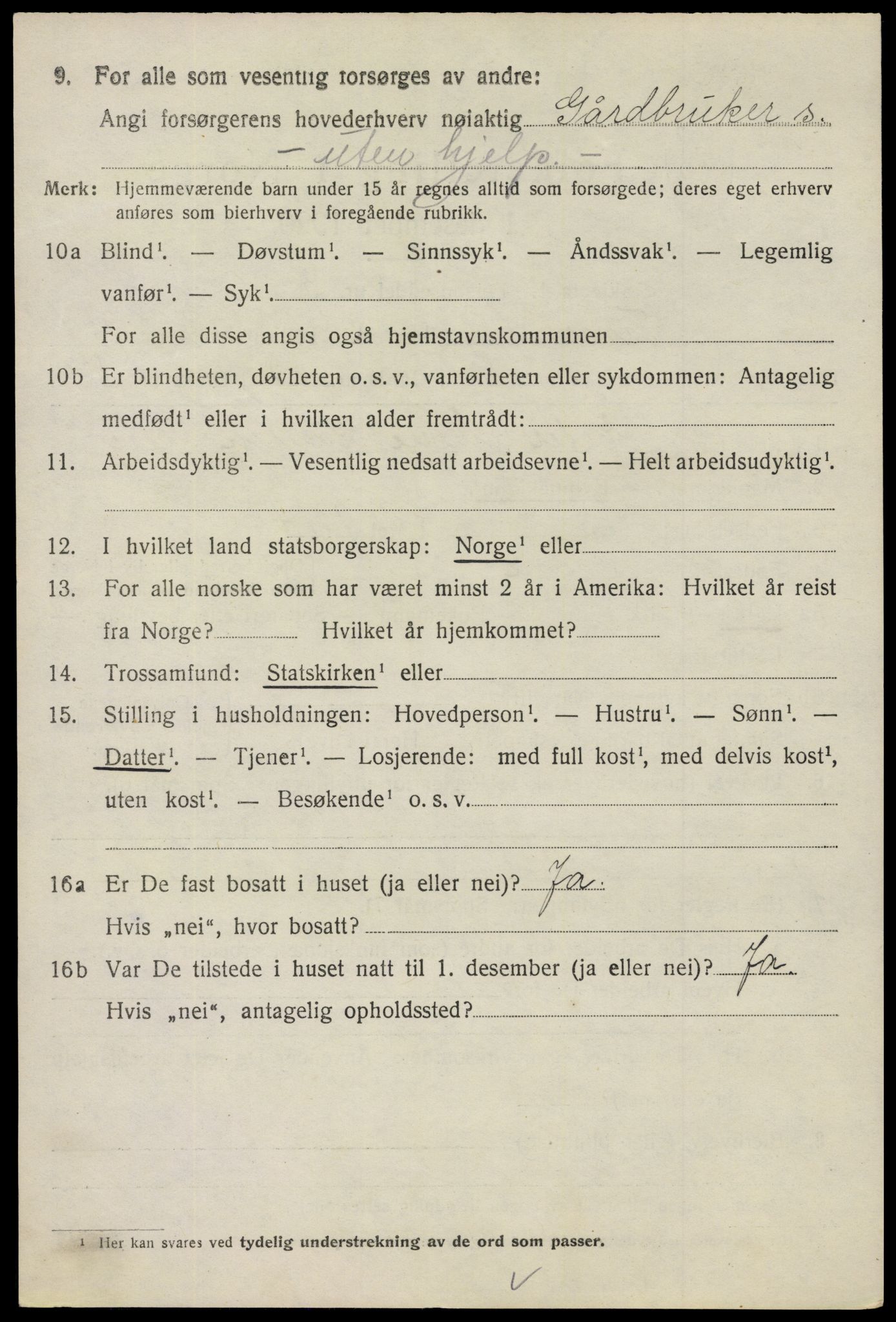 SAO, 1920 census for Tune, 1920, p. 6107