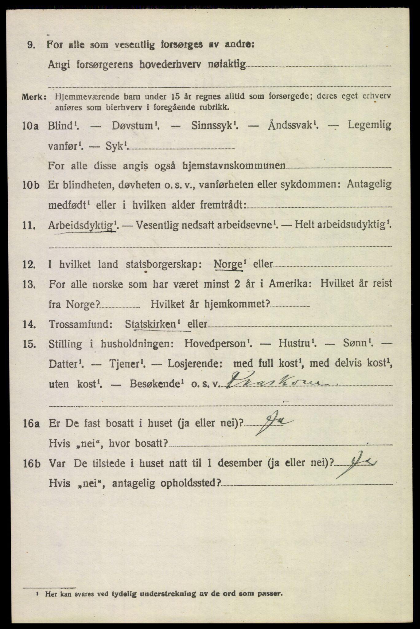 SAH, 1920 census for Tolga, 1920, p. 5444