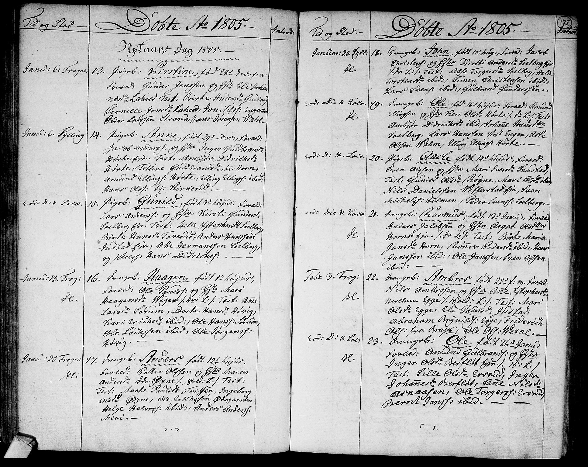 Lier kirkebøker, SAKO/A-230/F/Fa/L0007: Parish register (official) no. I 7, 1794-1813, p. 175