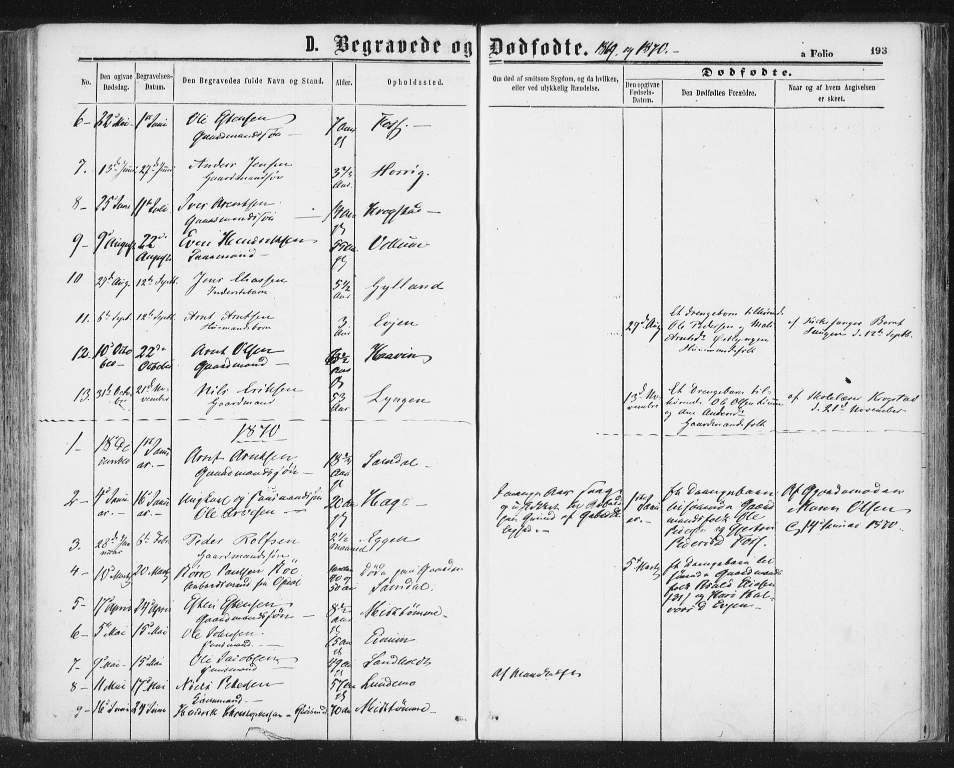 Ministerialprotokoller, klokkerbøker og fødselsregistre - Sør-Trøndelag, SAT/A-1456/692/L1104: Parish register (official) no. 692A04, 1862-1878, p. 193