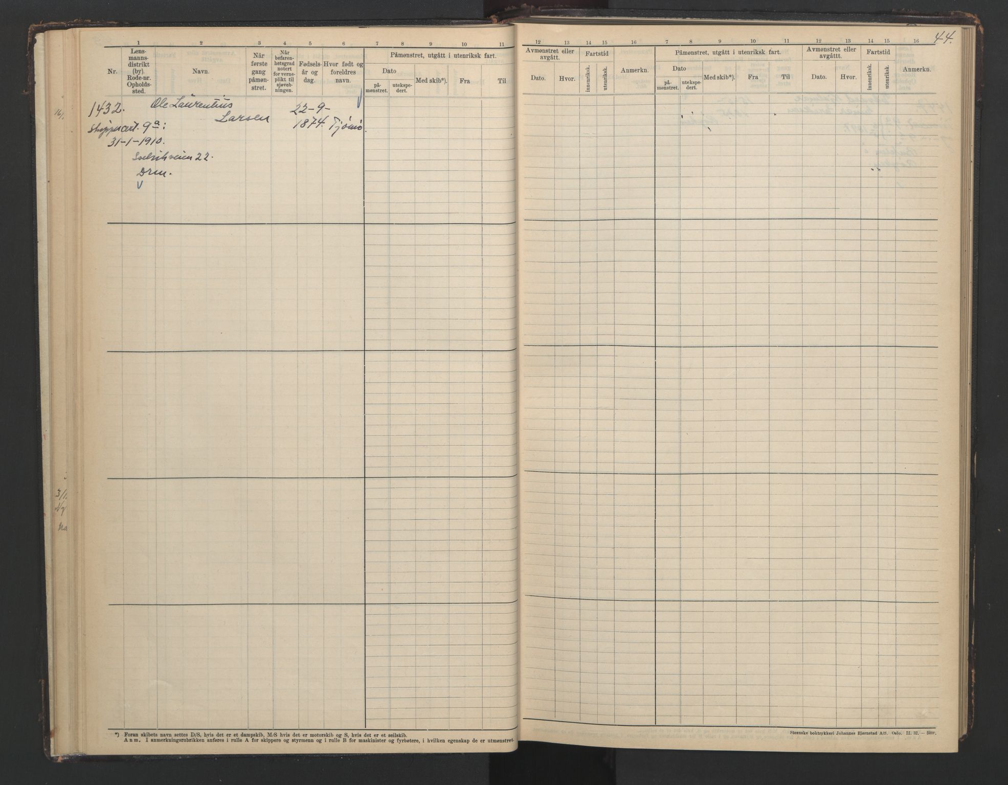 Drammen innrulleringsdistrikt, AV/SAKO-A-781/F/Fc/L0010: Hovedrulle, 1921-1948, p. 44