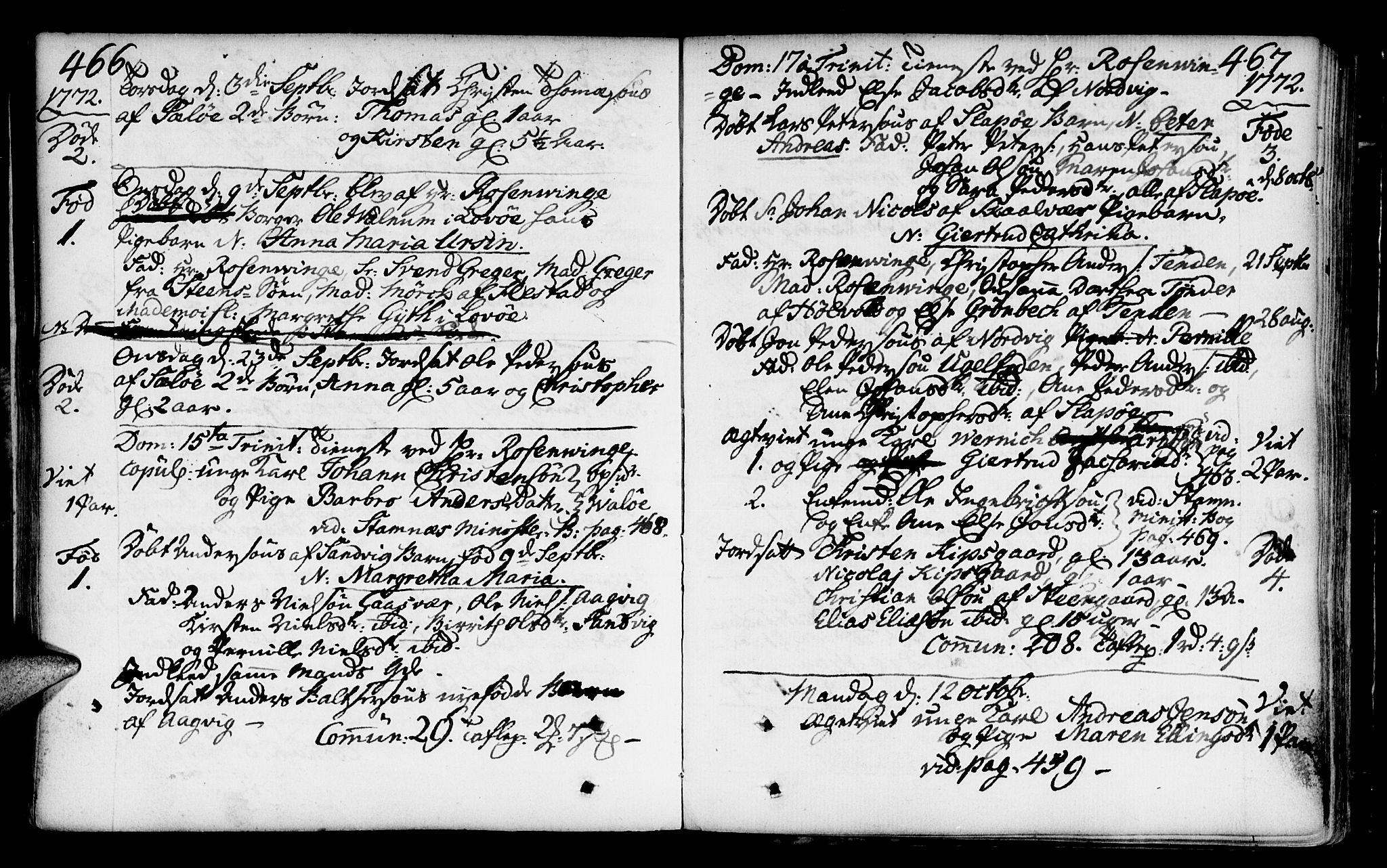 Ministerialprotokoller, klokkerbøker og fødselsregistre - Nordland, AV/SAT-A-1459/817/L0260: Parish register (official) no. 817A02 /2, 1768-1776, p. 466-467