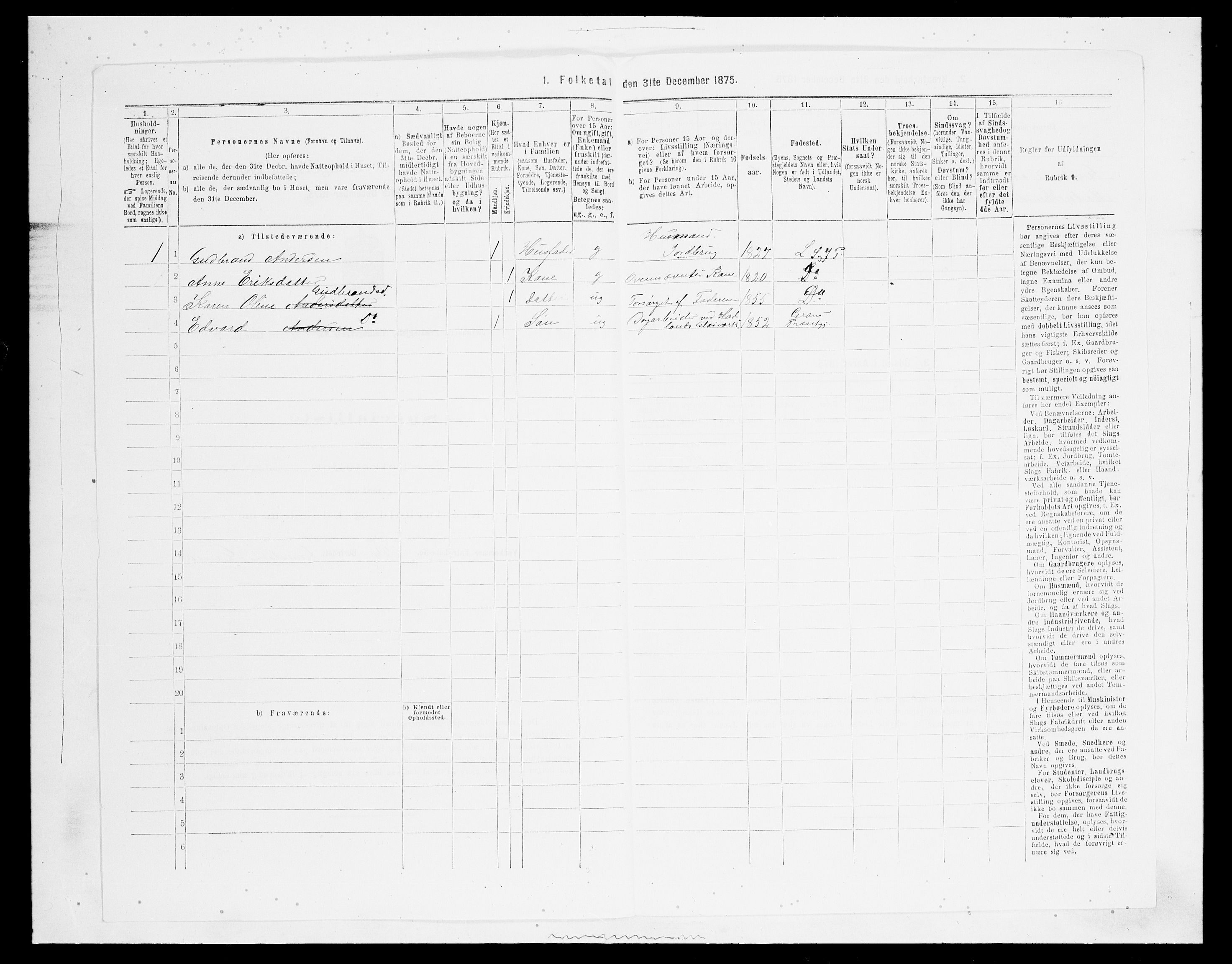 SAH, 1875 census for 0532P Jevnaker, 1875, p. 1711