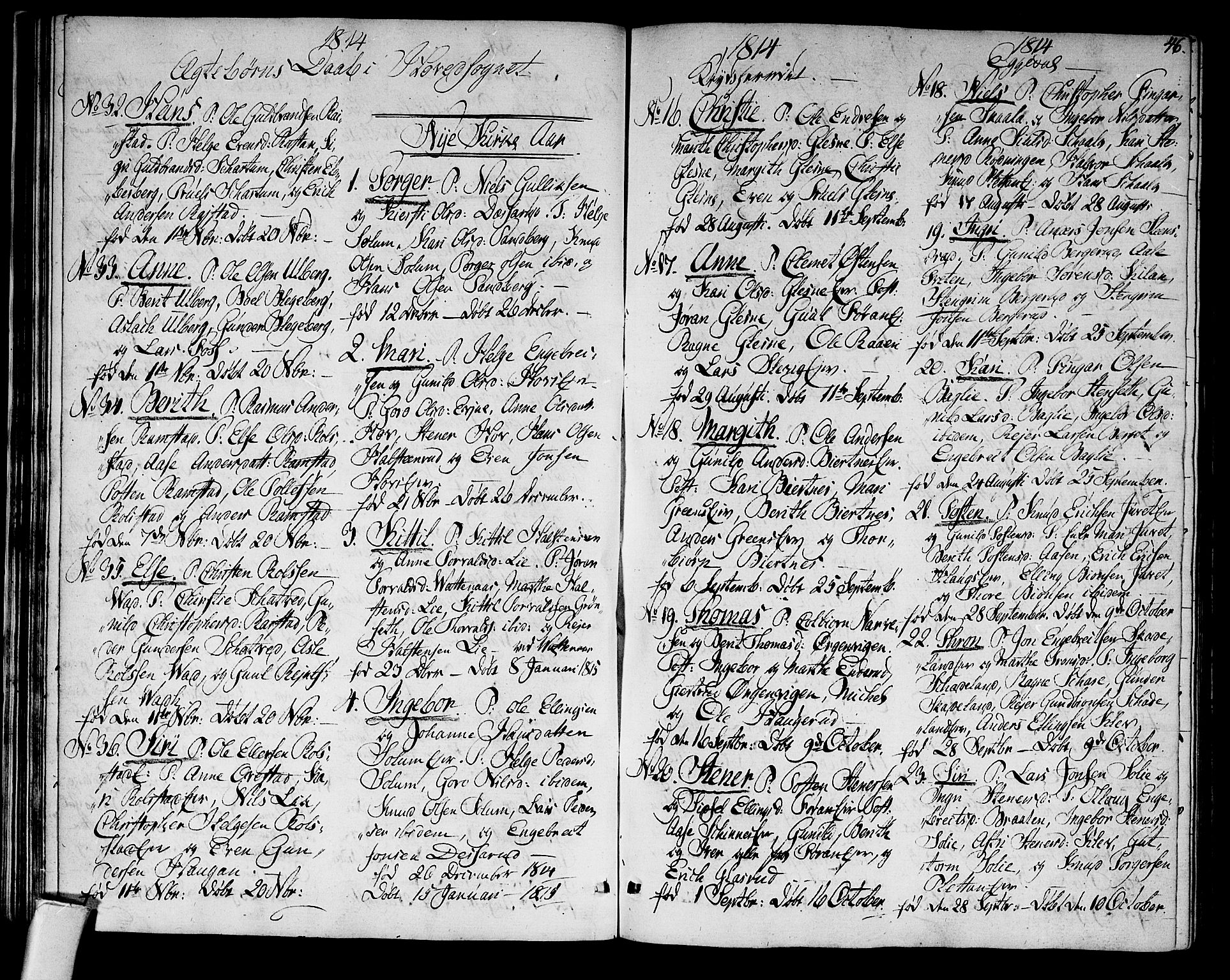 Sigdal kirkebøker, AV/SAKO-A-245/F/Fa/L0004: Parish register (official) no. I 4, 1812-1815, p. 46