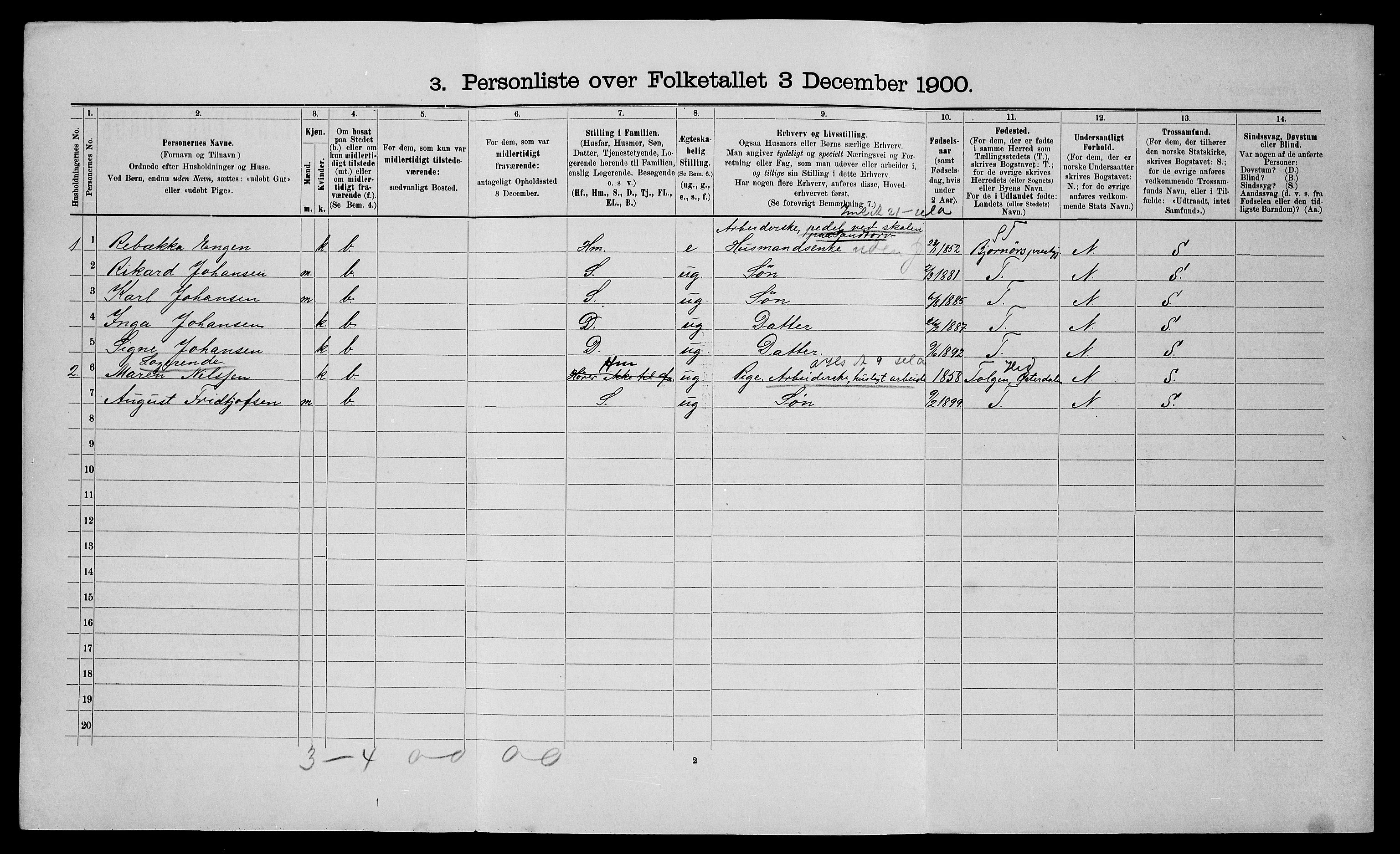 SATØ, 1900 census for Trondenes, 1900, p. 176