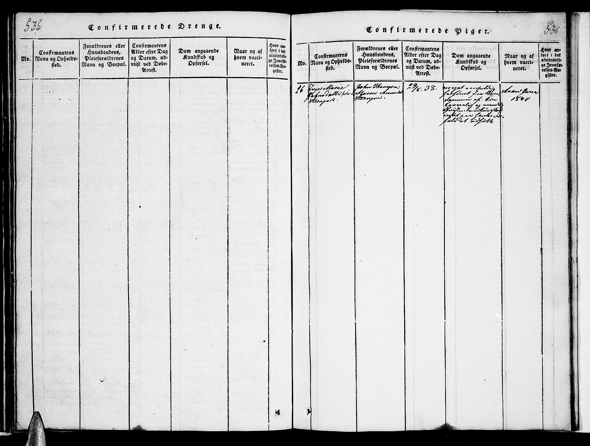 Ministerialprotokoller, klokkerbøker og fødselsregistre - Nordland, SAT/A-1459/863/L0911: Parish register (copy) no. 863C01, 1821-1858, p. 535-536