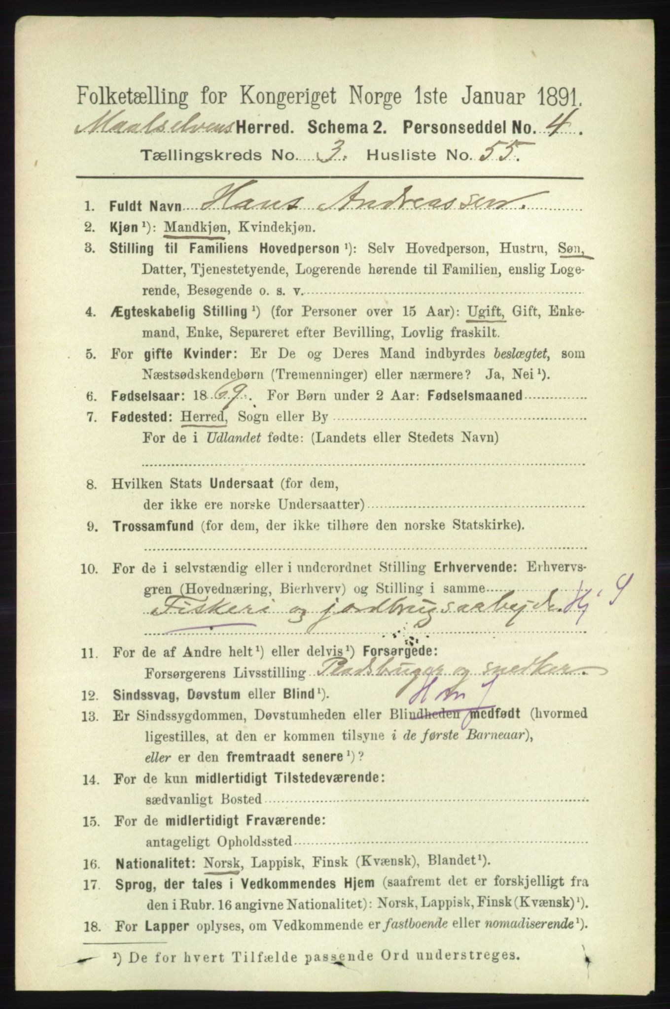 RA, 1891 census for 1924 Målselv, 1891, p. 977