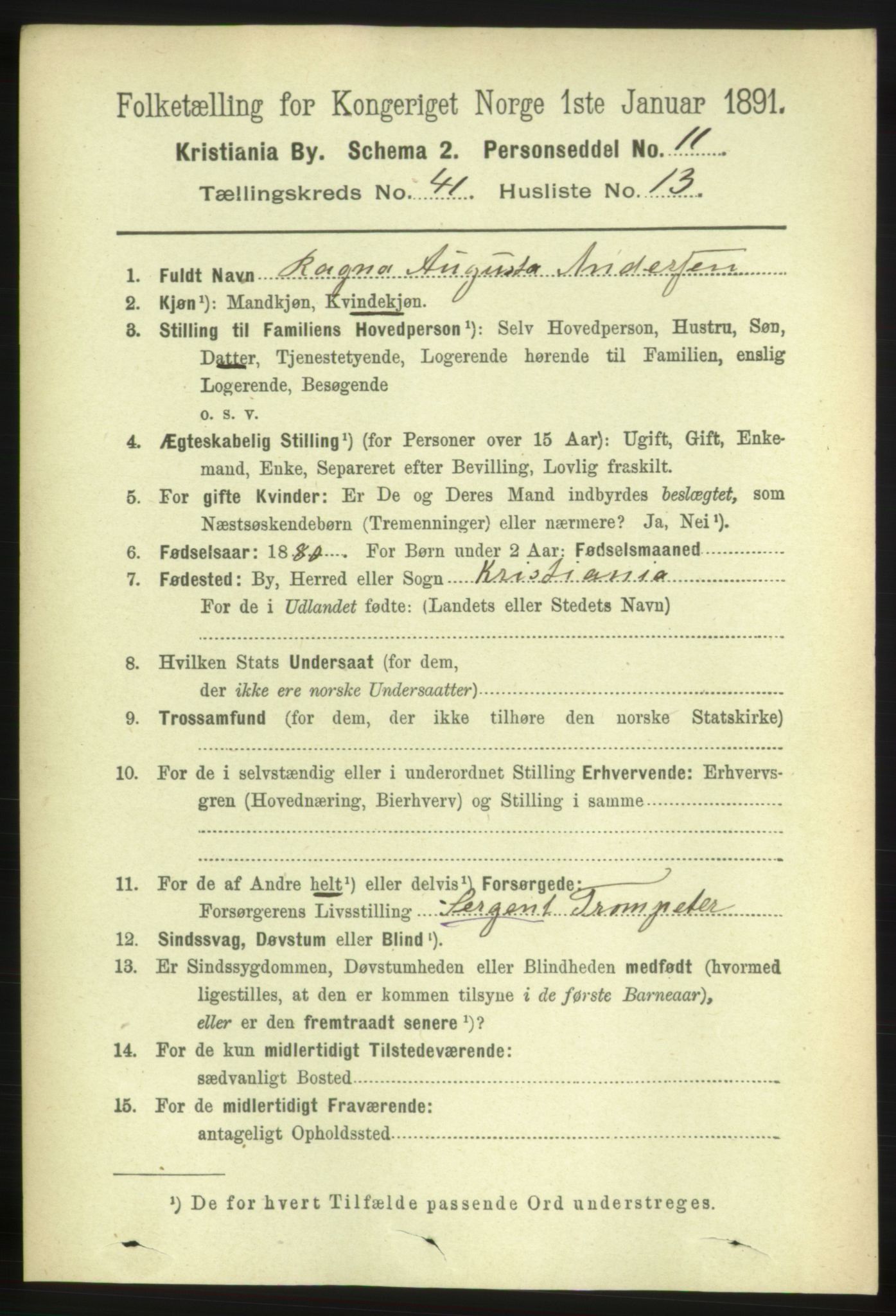 RA, 1891 census for 0301 Kristiania, 1891, p. 24358