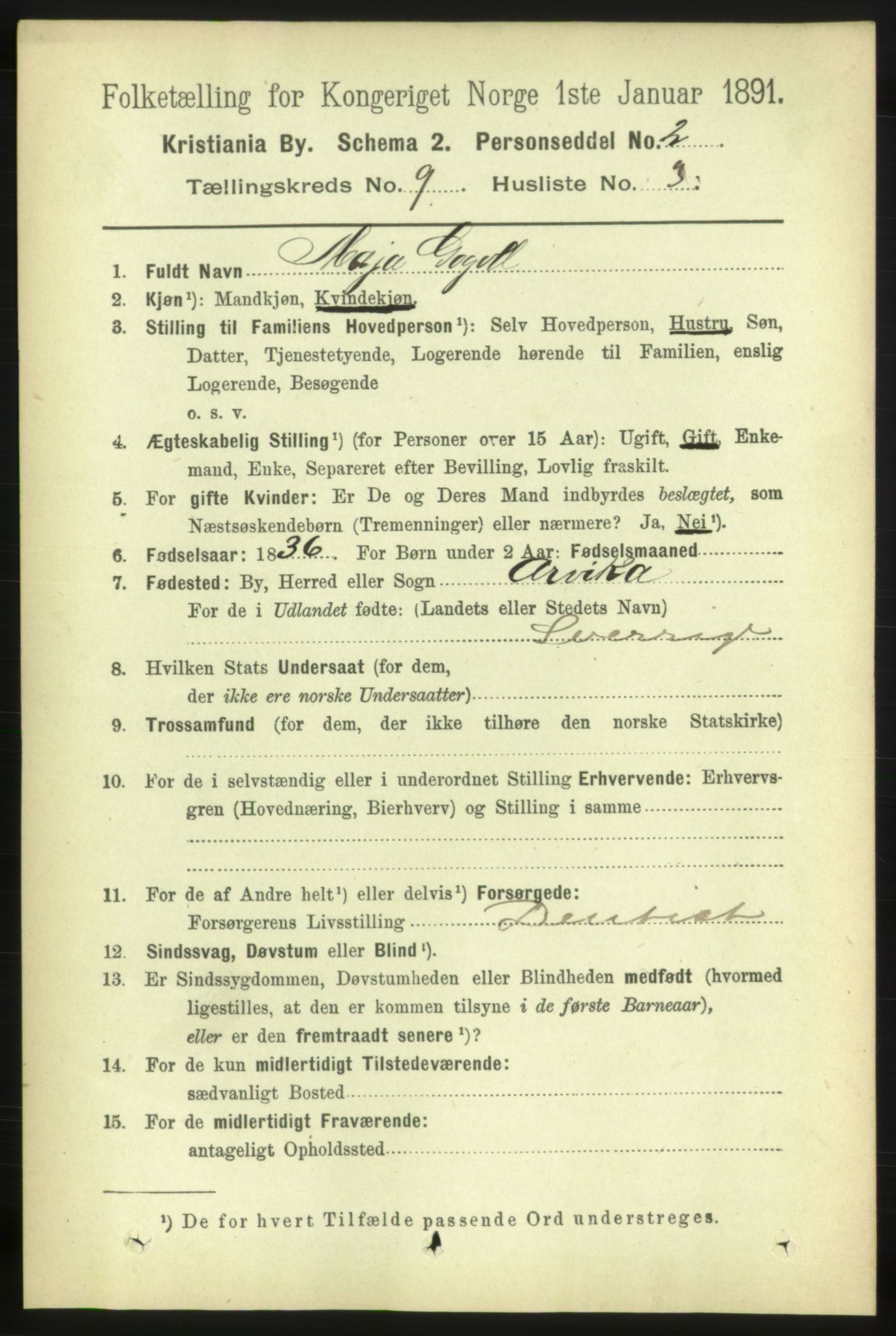 RA, 1891 census for 0301 Kristiania, 1891, p. 4019