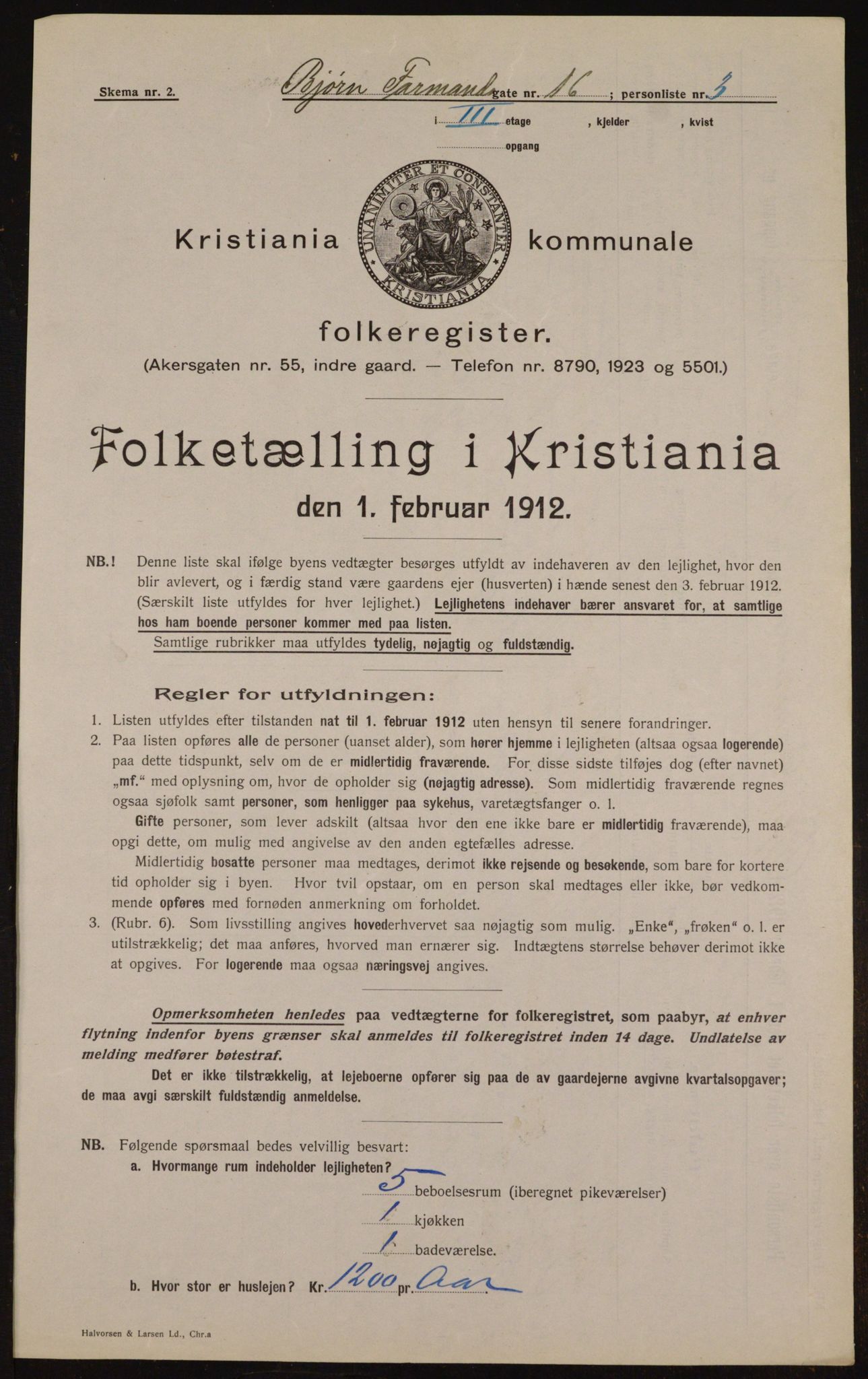 OBA, Municipal Census 1912 for Kristiania, 1912, p. 6570