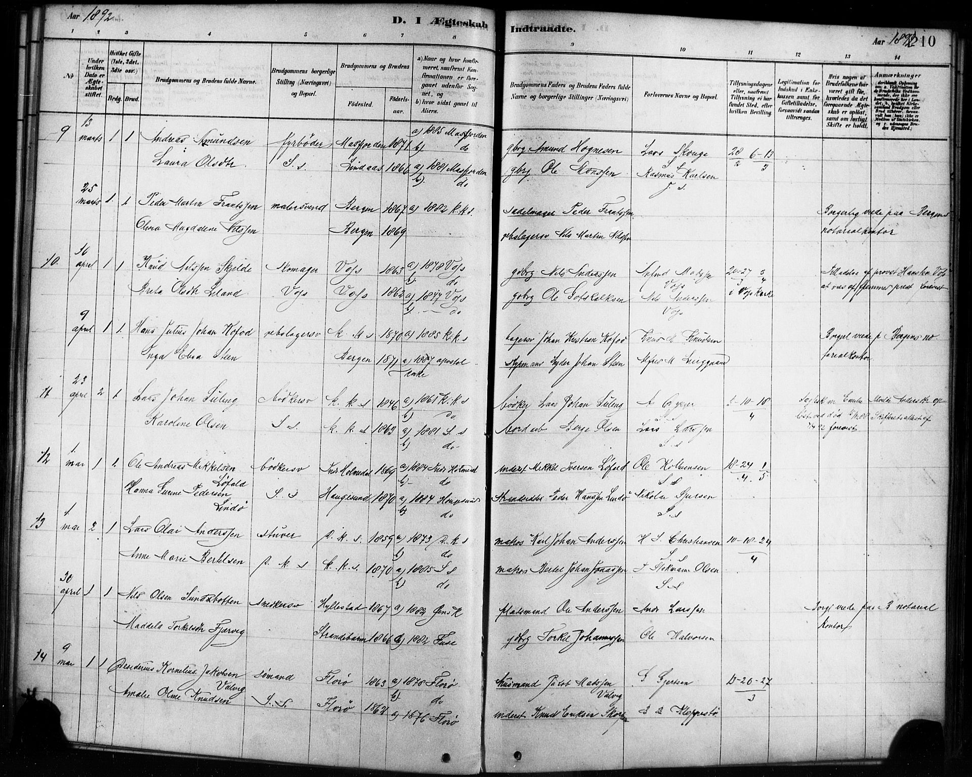 Sandviken Sokneprestembete, SAB/A-77601/H/Ha/L0002: Parish register (official) no. A 2, 1878-1896, p. 210