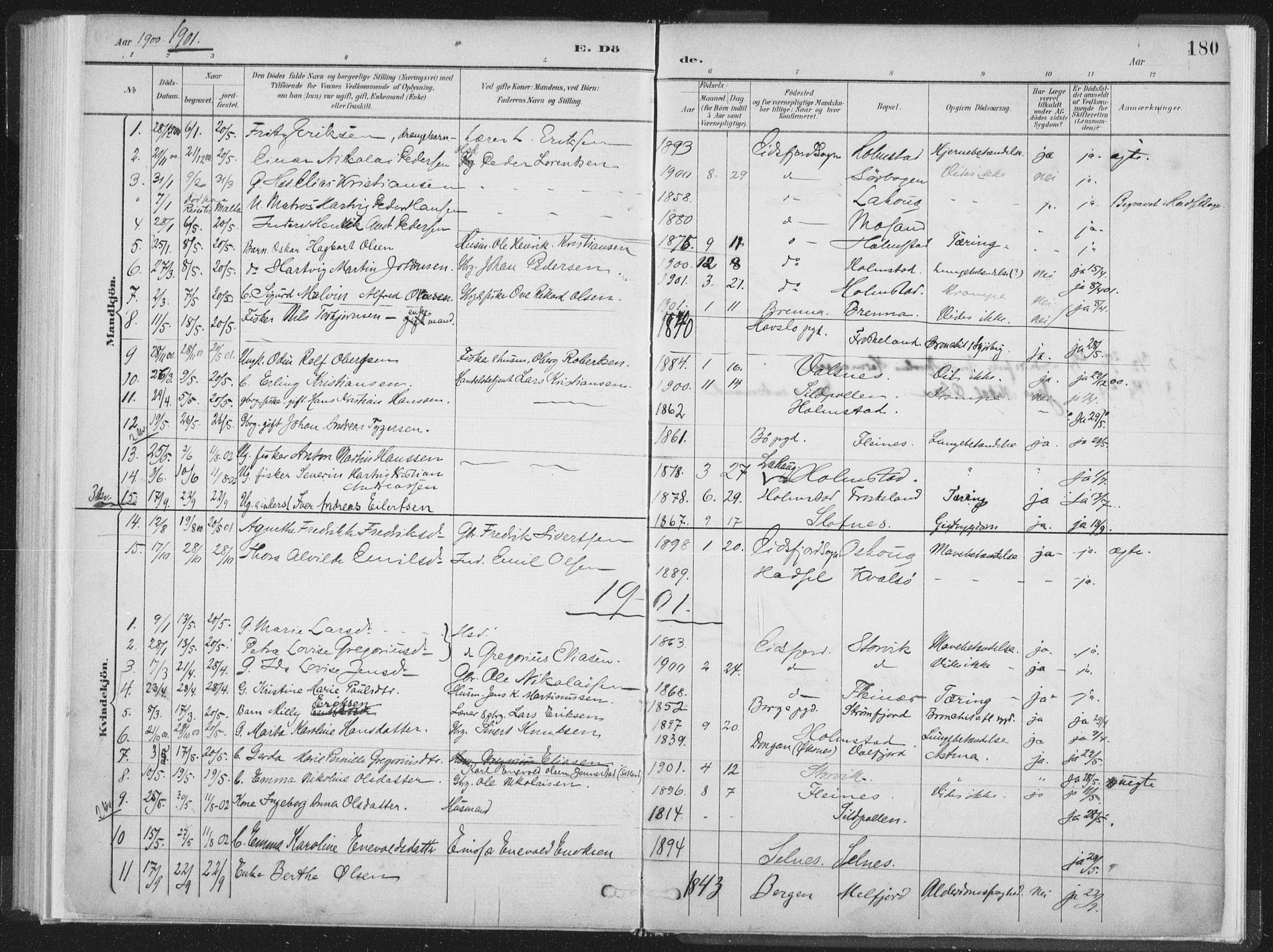 Ministerialprotokoller, klokkerbøker og fødselsregistre - Nordland, SAT/A-1459/890/L1286: Parish register (official) no. 890A01, 1882-1902, p. 180