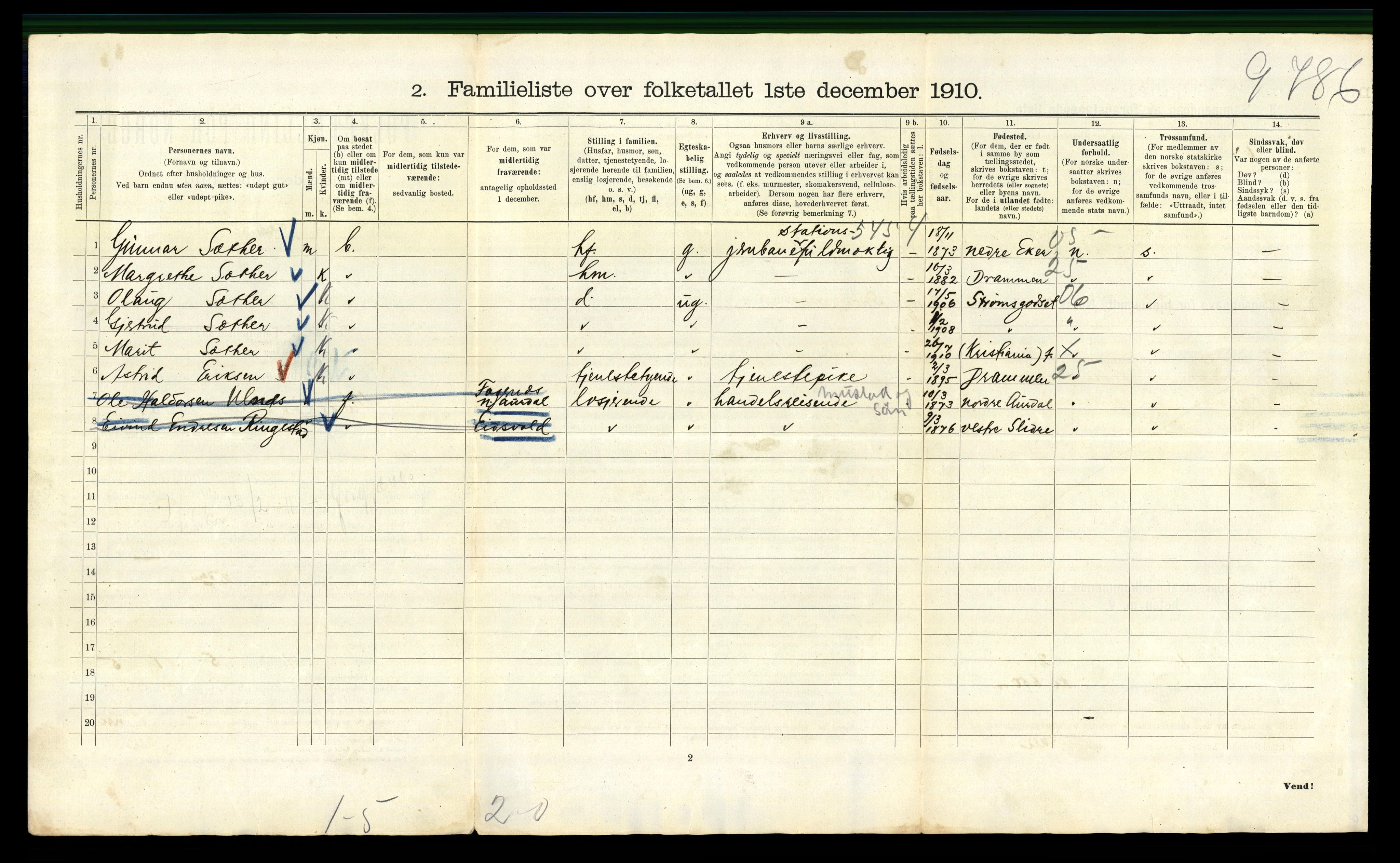 RA, 1910 census for Kristiania, 1910, p. 83088