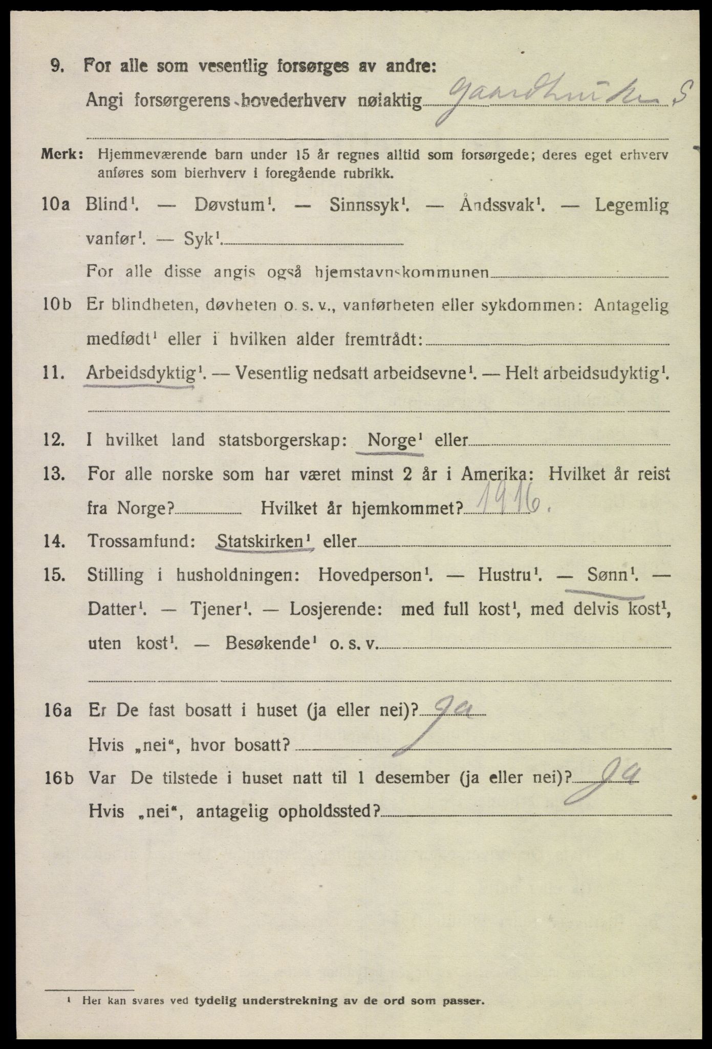 SAK, 1920 census for Herad, 1920, p. 459