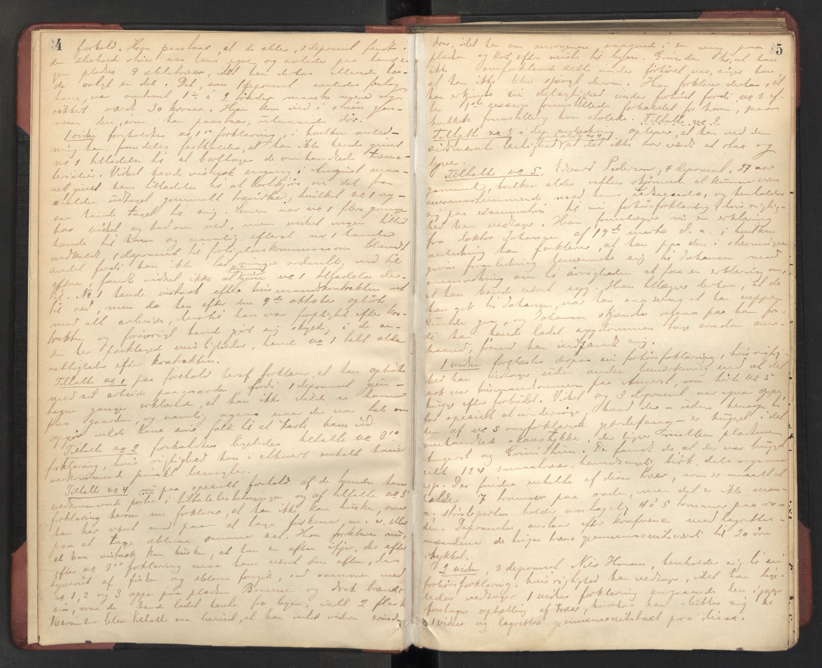 Aker sorenskriveri, AV/SAO-A-10895/F/Fc/Fcb/L0061: Ekstrarettsprotokoll, 1887-1889, p. 4-5
