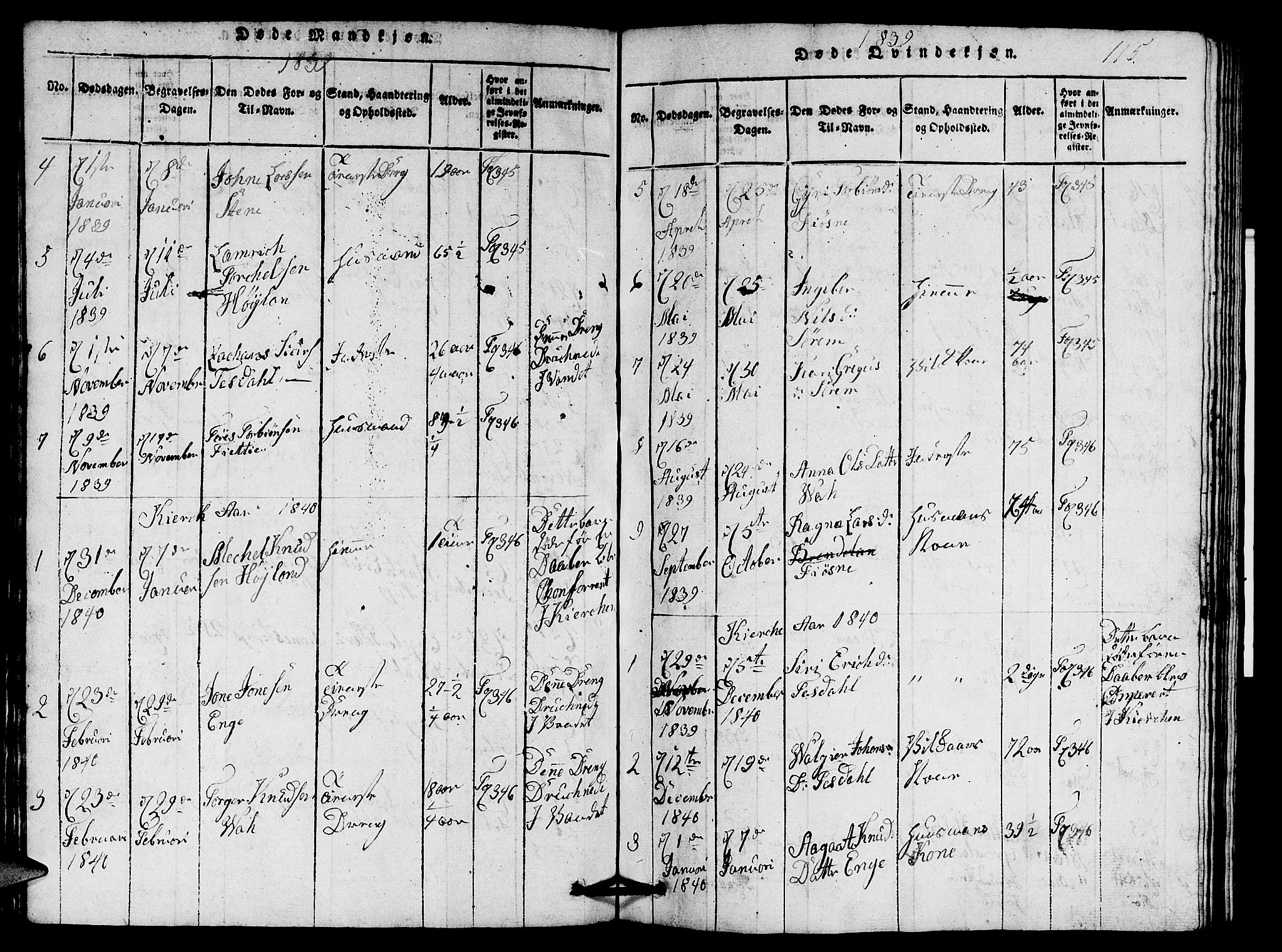 Etne sokneprestembete, SAB/A-75001/H/Hab: Parish register (copy) no. A 1, 1815-1849, p. 115