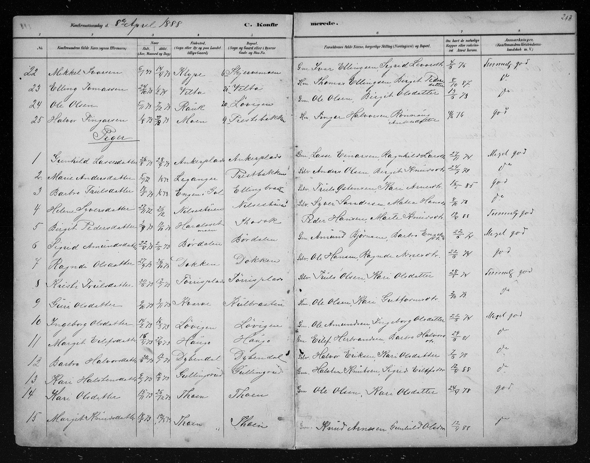 Nes kirkebøker, AV/SAKO-A-236/F/Fa/L0011: Parish register (official) no. 11, 1881-1912, p. 203