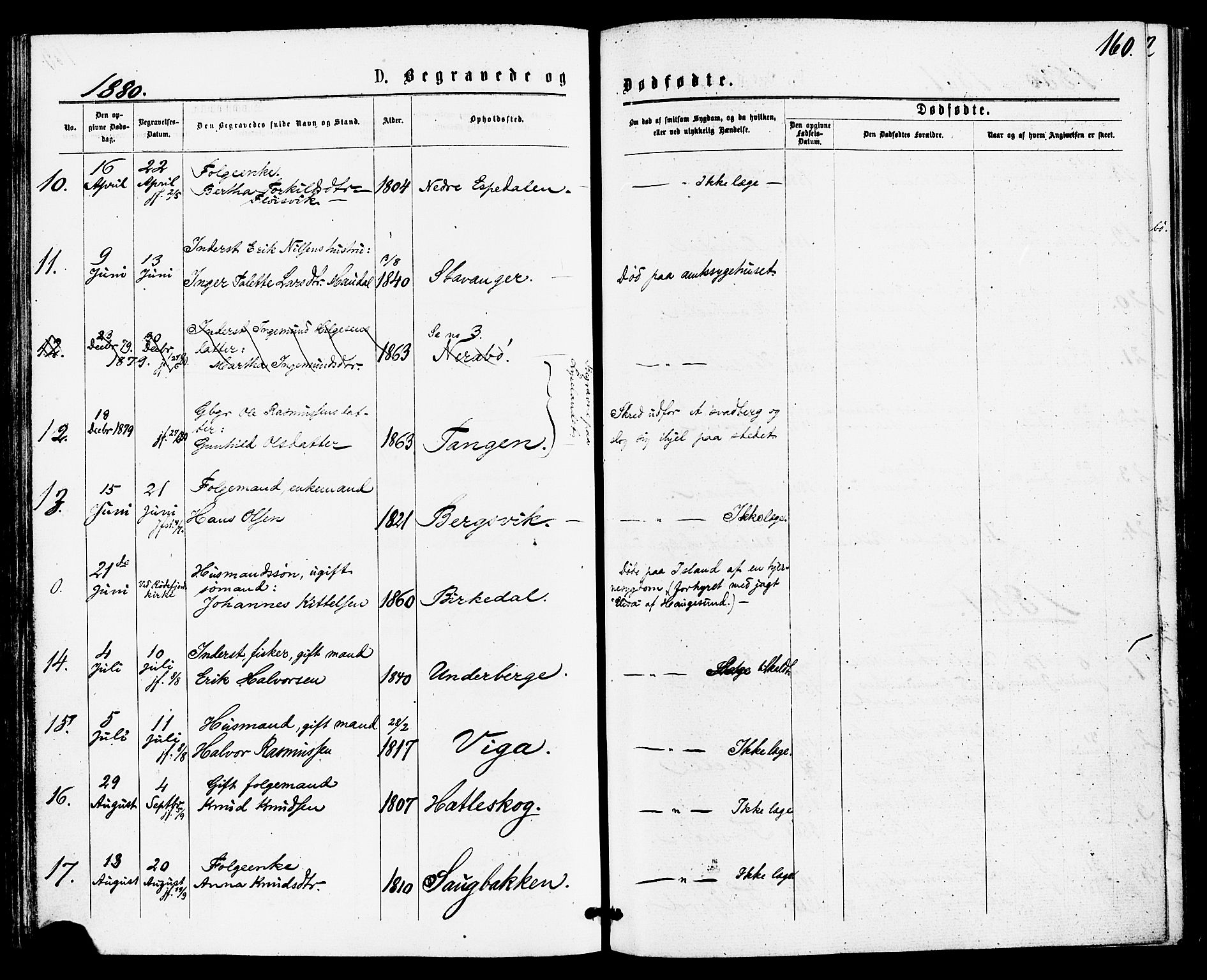 Høgsfjord sokneprestkontor, AV/SAST-A-101624/H/Ha/Haa/L0004: Parish register (official) no. A 4, 1876-1884, p. 160