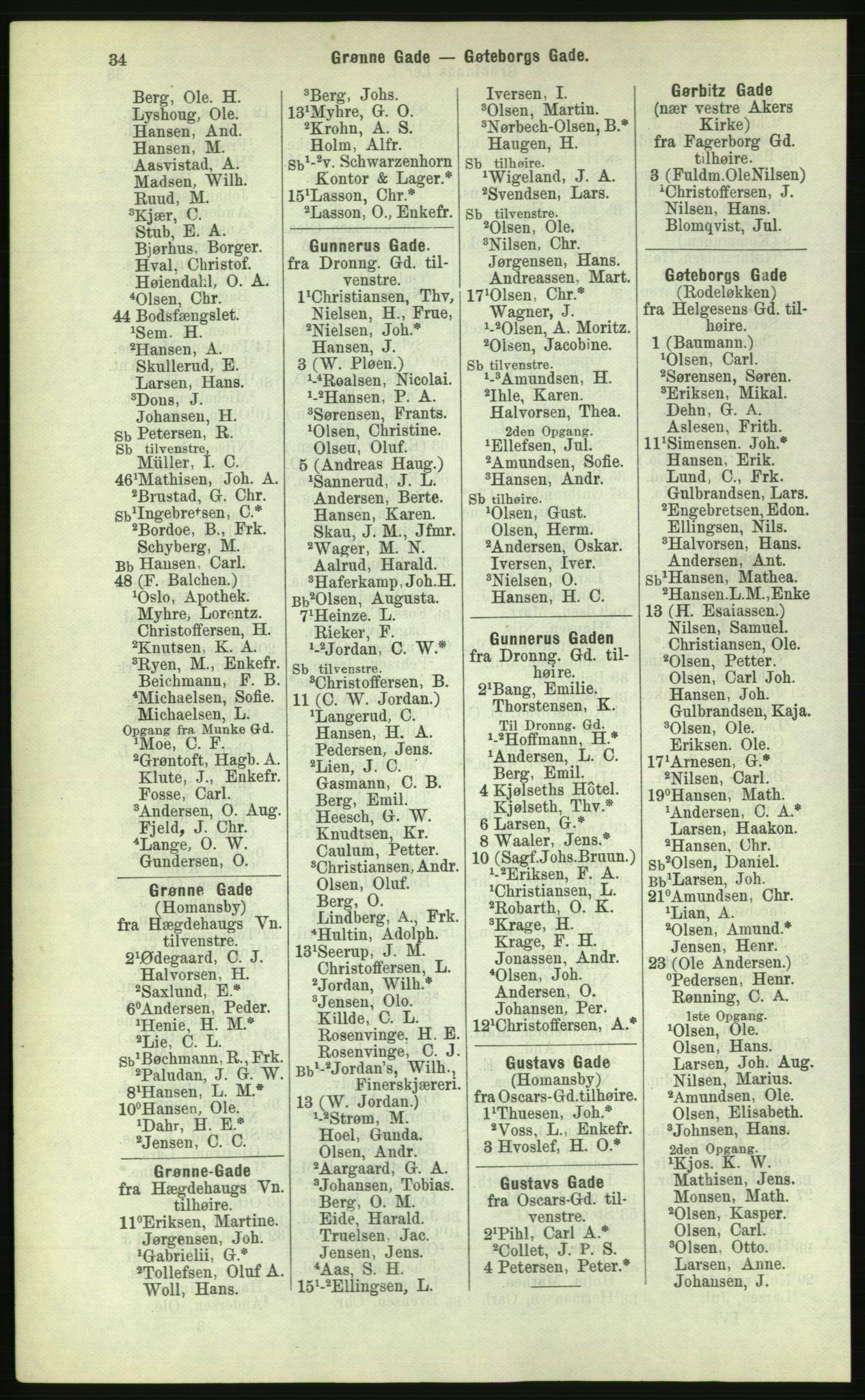 Kristiania/Oslo adressebok, PUBL/-, 1884, p. 34