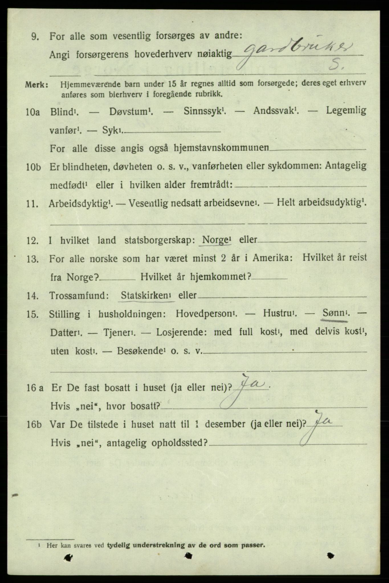 SAB, 1920 census for Strandebarm, 1920, p. 3787