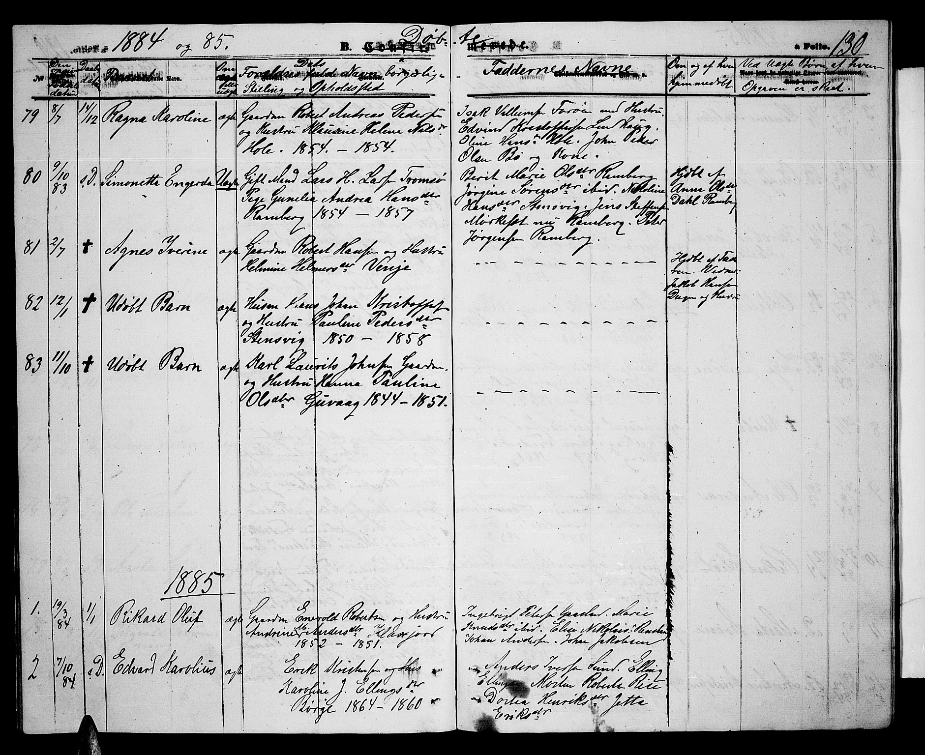 Ministerialprotokoller, klokkerbøker og fødselsregistre - Nordland, AV/SAT-A-1459/891/L1314: Parish register (copy) no. 891C03, 1870-1885, p. 130