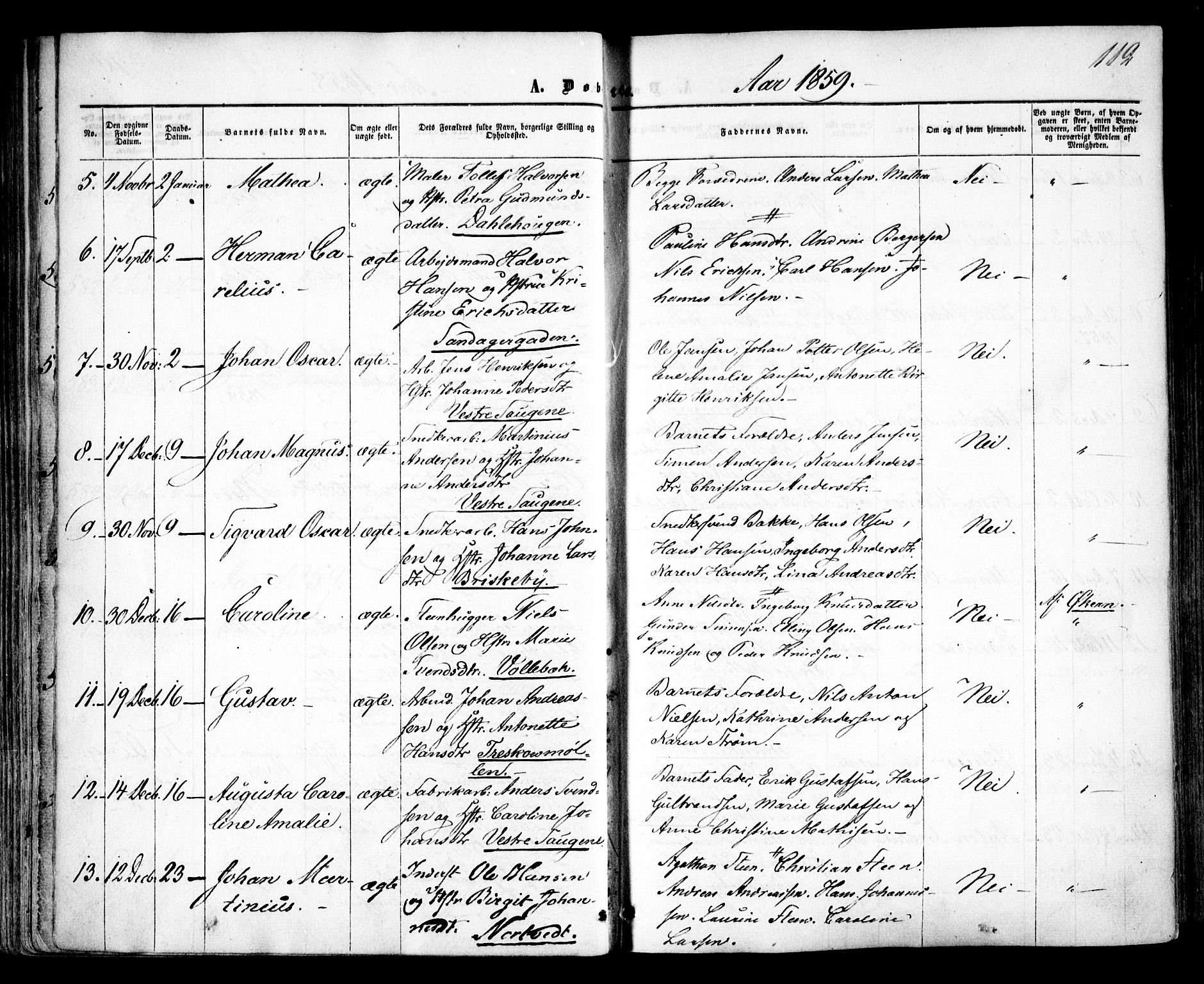 Vestre Aker prestekontor Kirkebøker, AV/SAO-A-10025/F/Fa/L0003: Parish register (official) no. 3, 1857-1868, p. 112