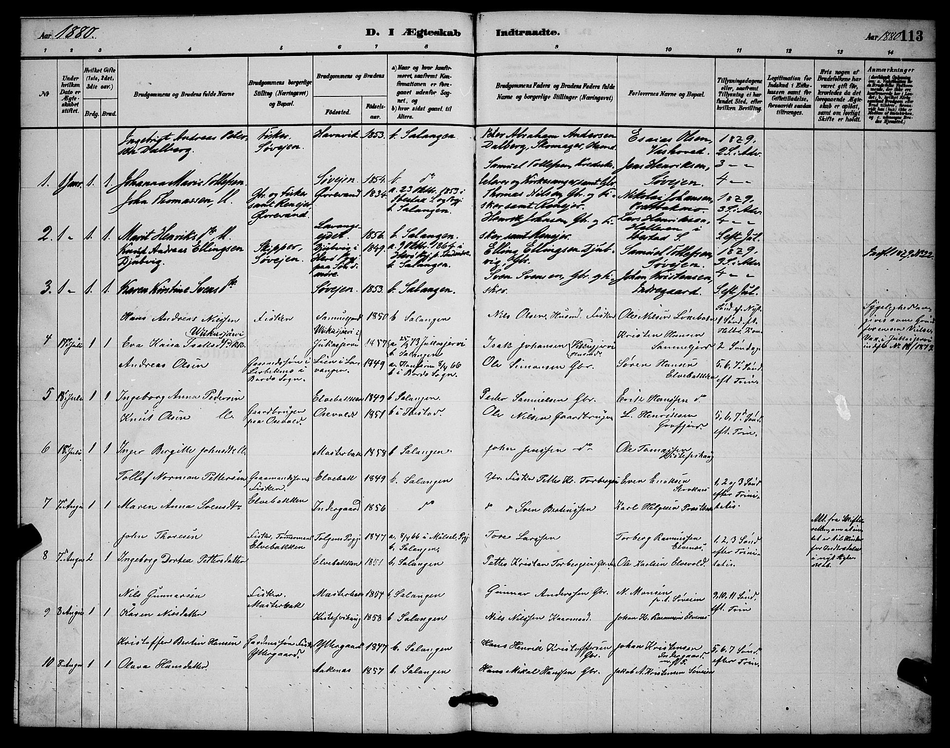 Ibestad sokneprestembete, SATØ/S-0077/H/Ha/Hab/L0014klokker: Parish register (copy) no. 14, 1880-1887, p. 113