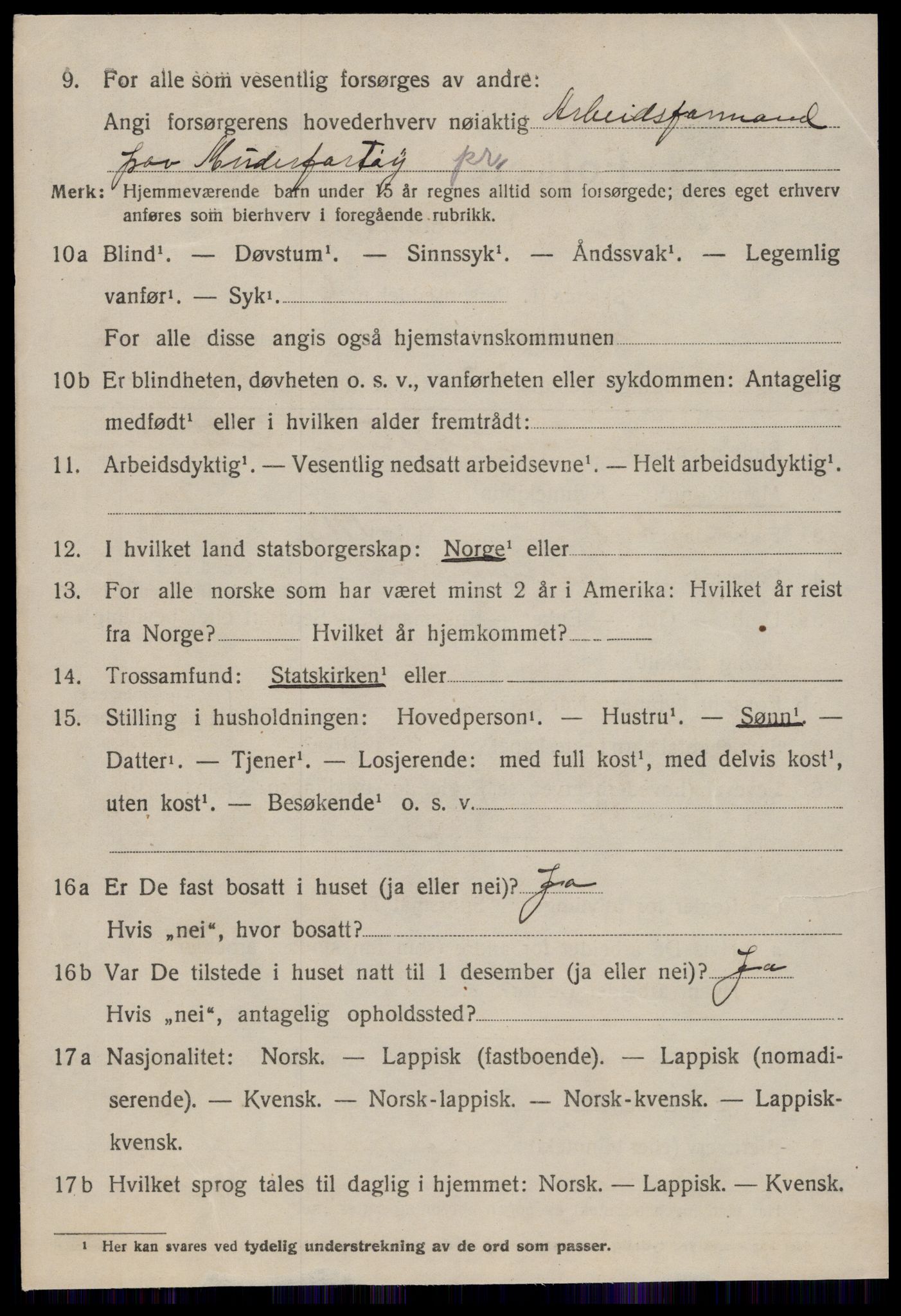 SAT, 1920 census for Kvenvær, 1920, p. 987