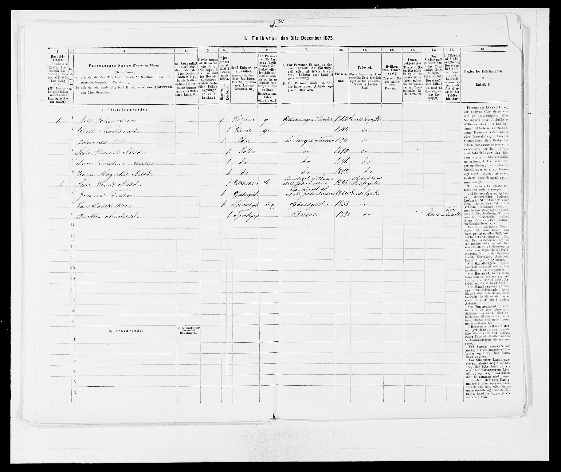 SAB, 1875 census for 1224P Kvinnherad, 1875, p. 464