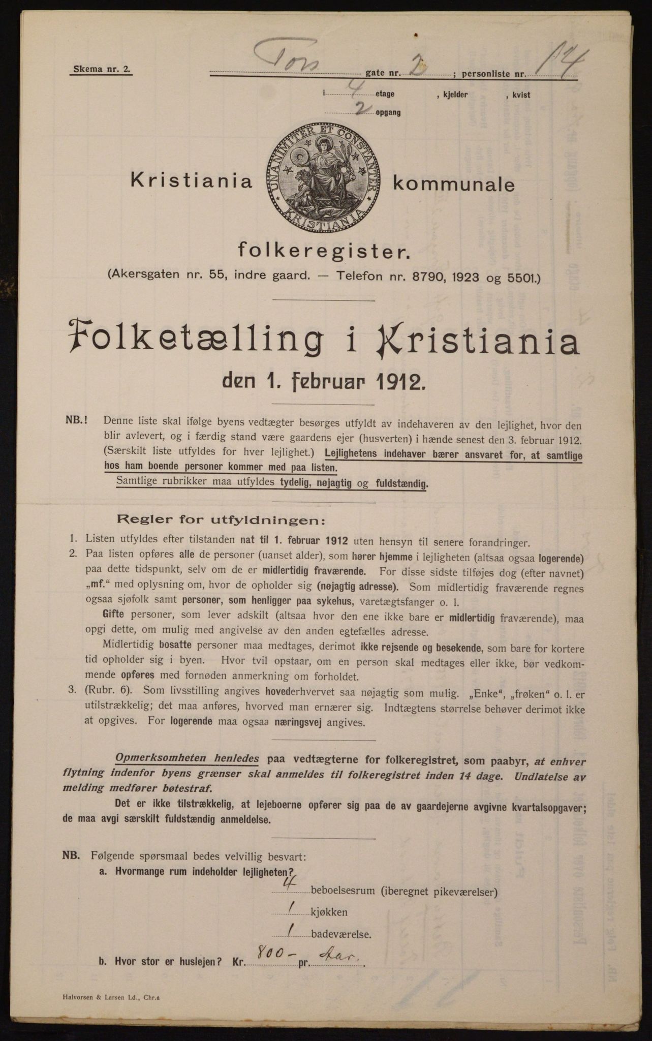 OBA, Municipal Census 1912 for Kristiania, 1912, p. 114317