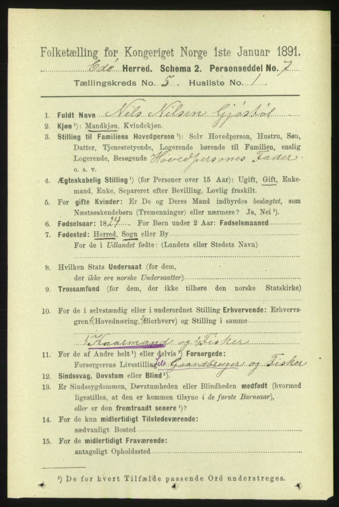 RA, 1891 census for 1573 Edøy, 1891, p. 1201