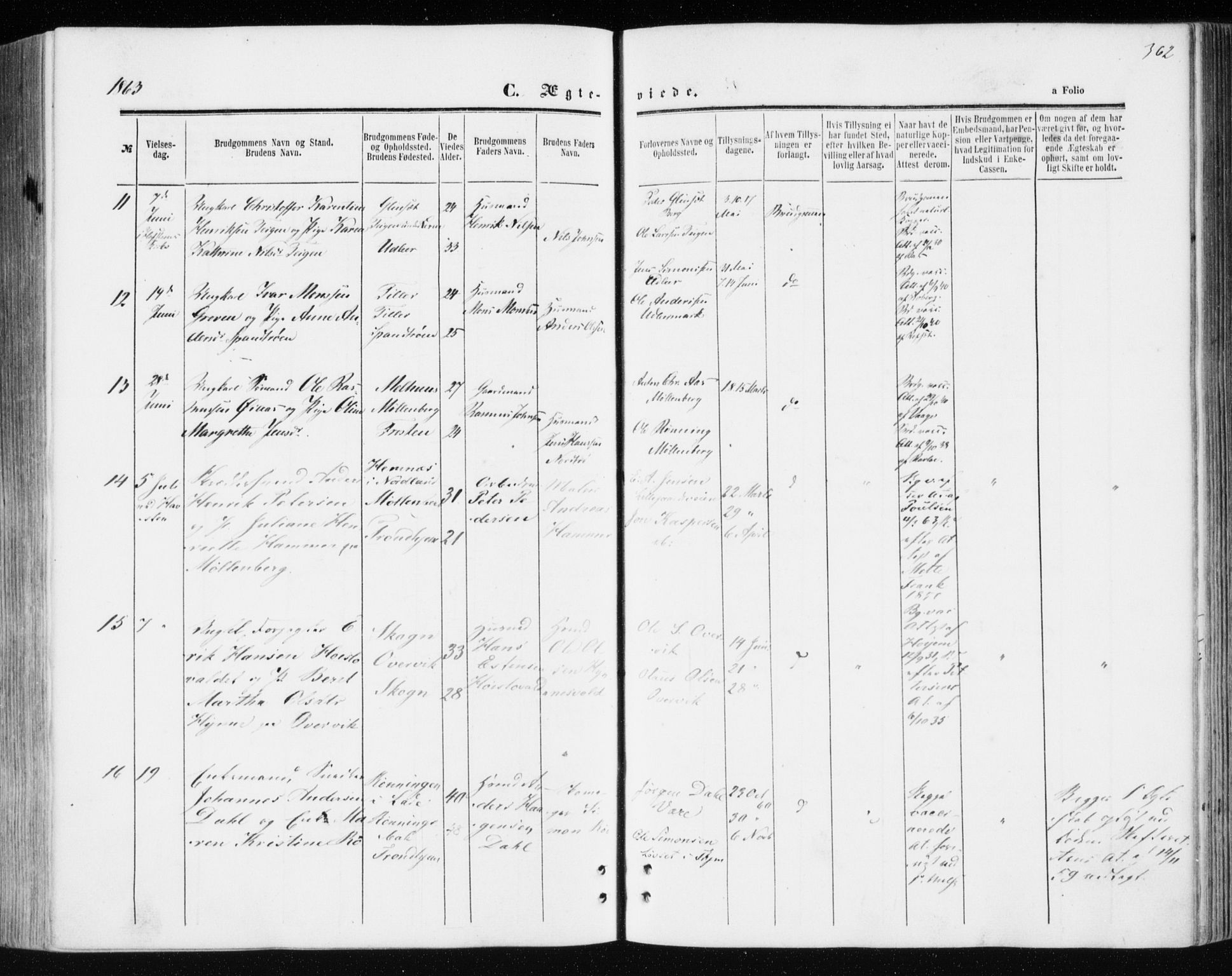 Ministerialprotokoller, klokkerbøker og fødselsregistre - Sør-Trøndelag, SAT/A-1456/606/L0292: Parish register (official) no. 606A07, 1856-1865, p. 362