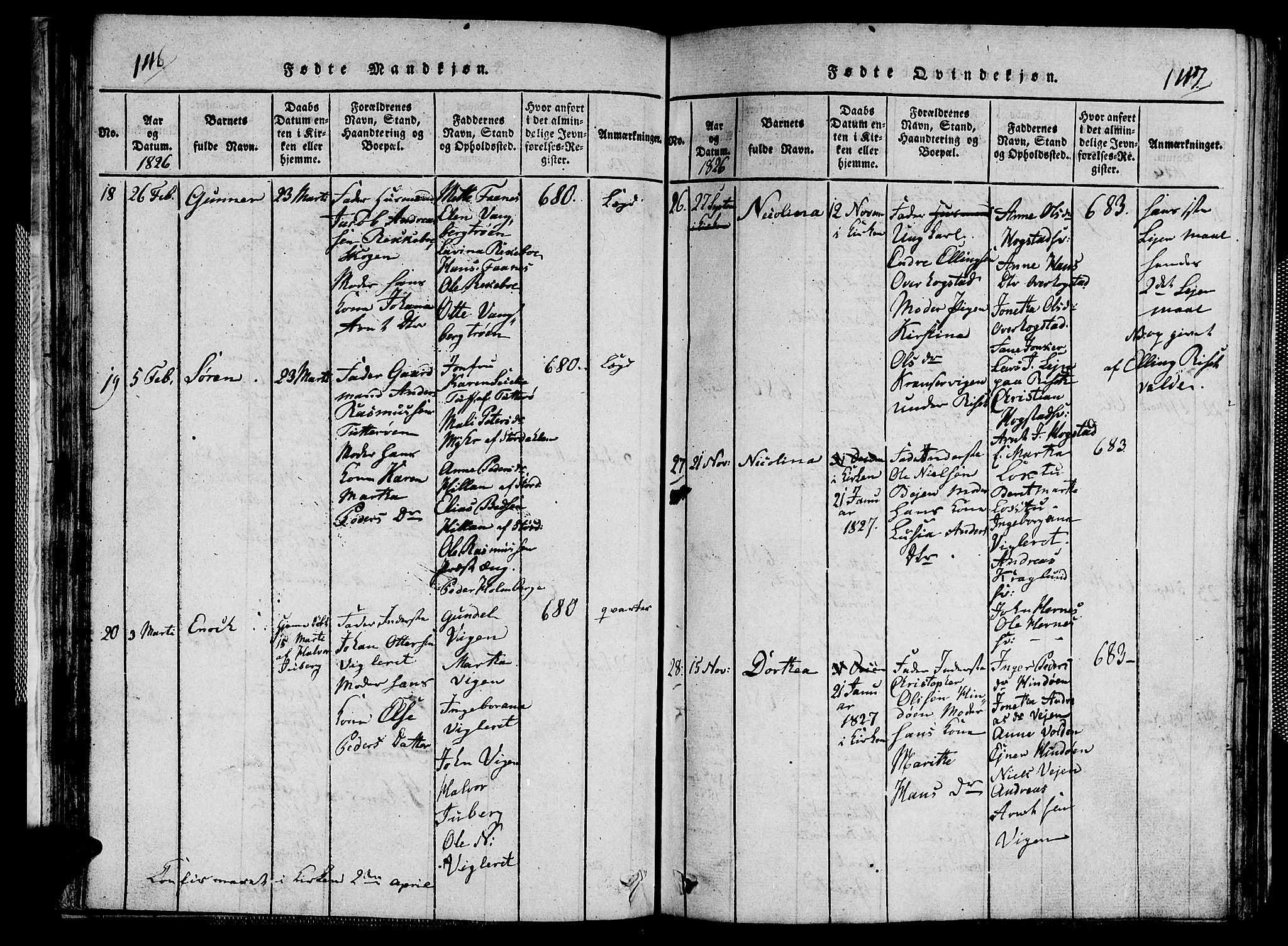 Ministerialprotokoller, klokkerbøker og fødselsregistre - Nord-Trøndelag, SAT/A-1458/713/L0124: Parish register (copy) no. 713C01, 1817-1827, p. 116-117