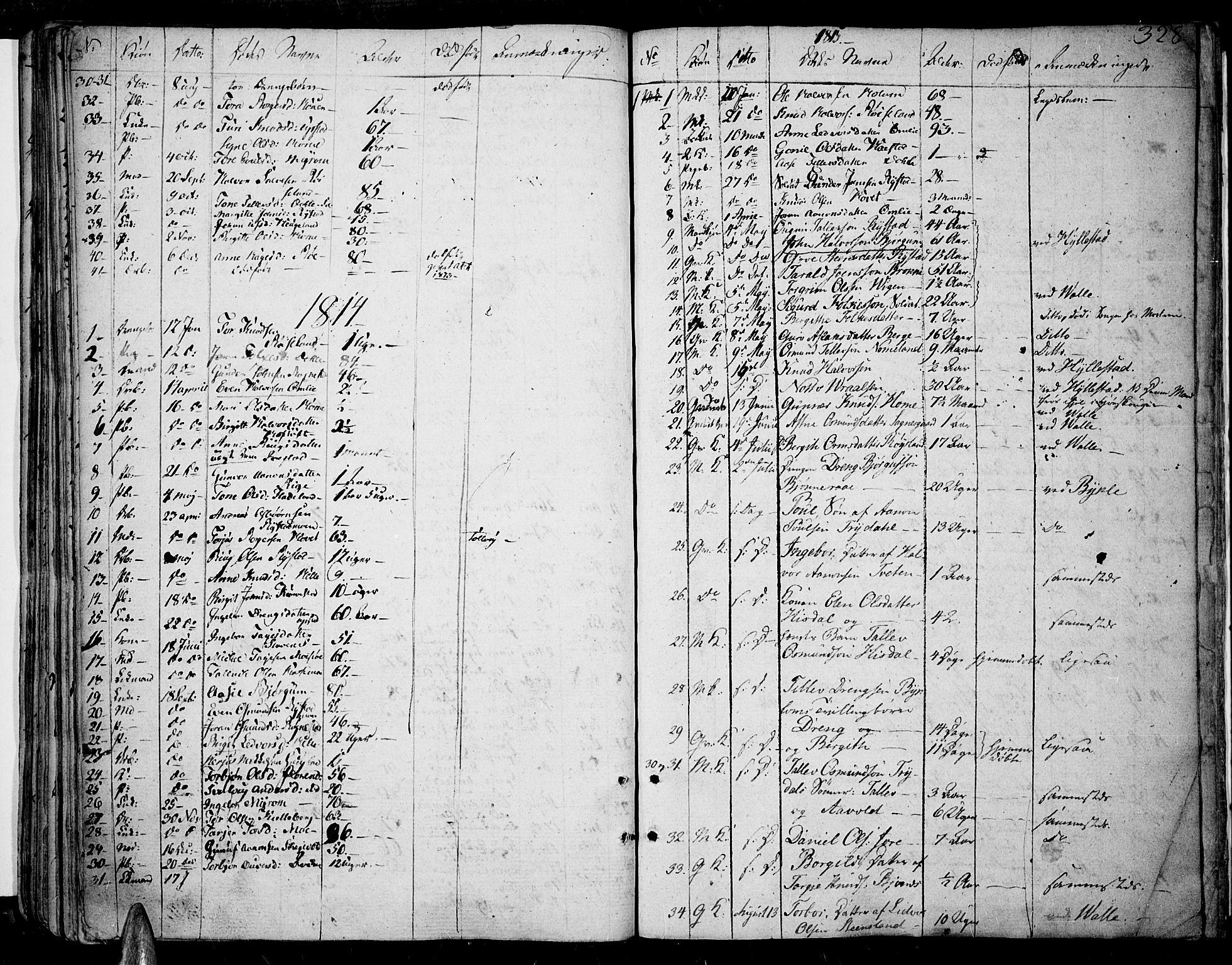 Valle sokneprestkontor, SAK/1111-0044/F/Fa/Fac/L0004: Parish register (official) no. A 4, 1790-1816, p. 328
