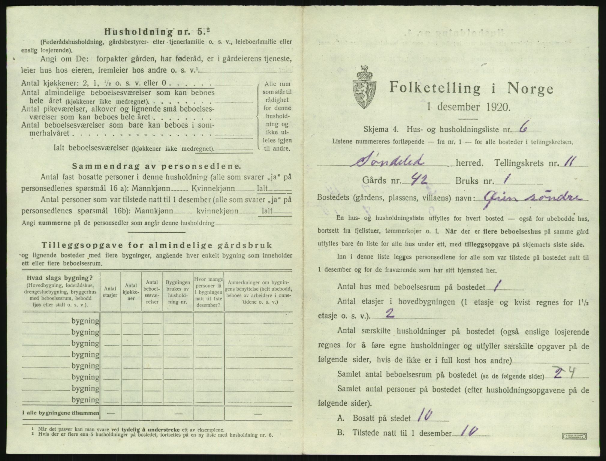 SAK, 1920 census for Søndeled, 1920, p. 903