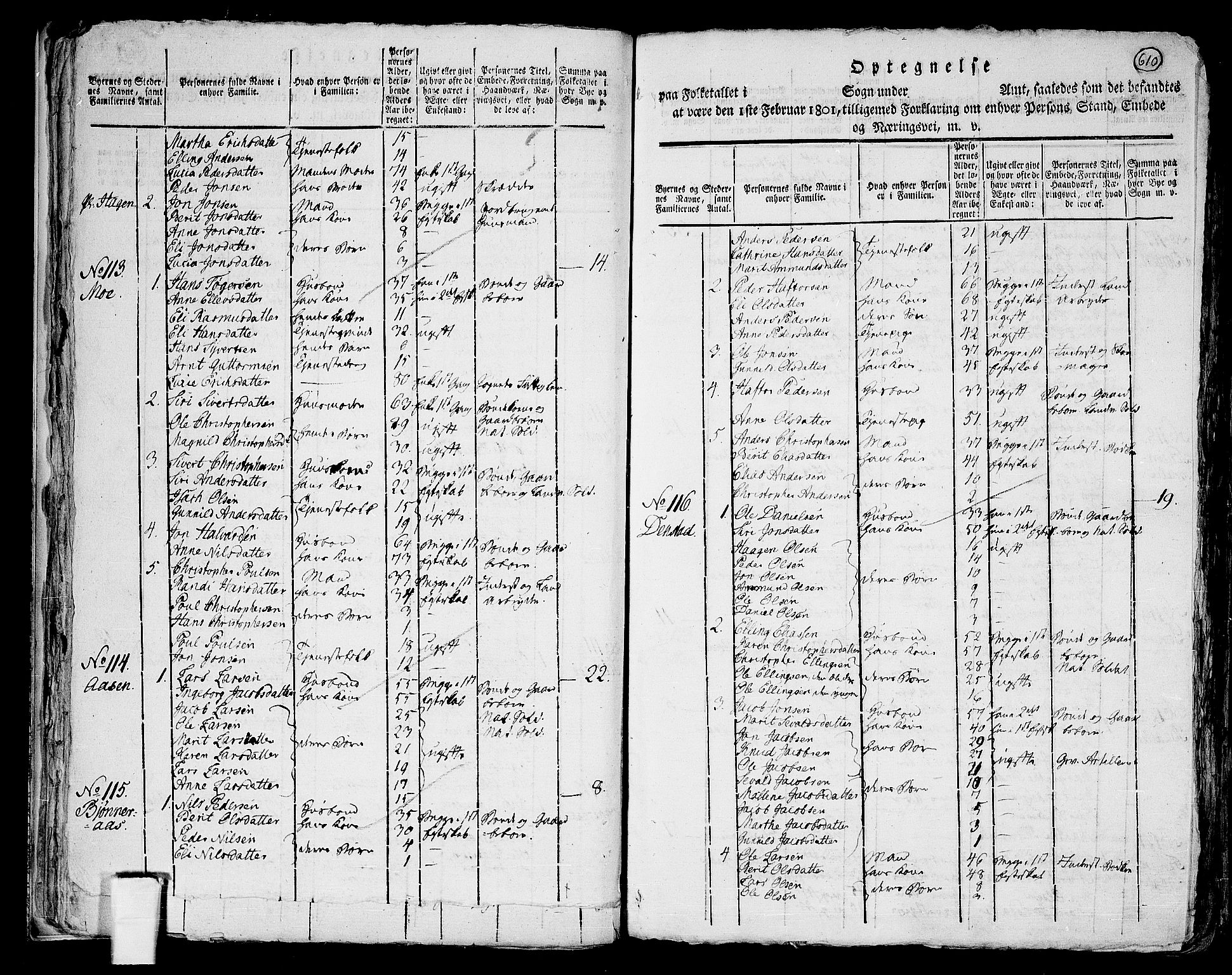 RA, 1801 census for 1625P Stadsbygd, 1801, p. 609b-610a